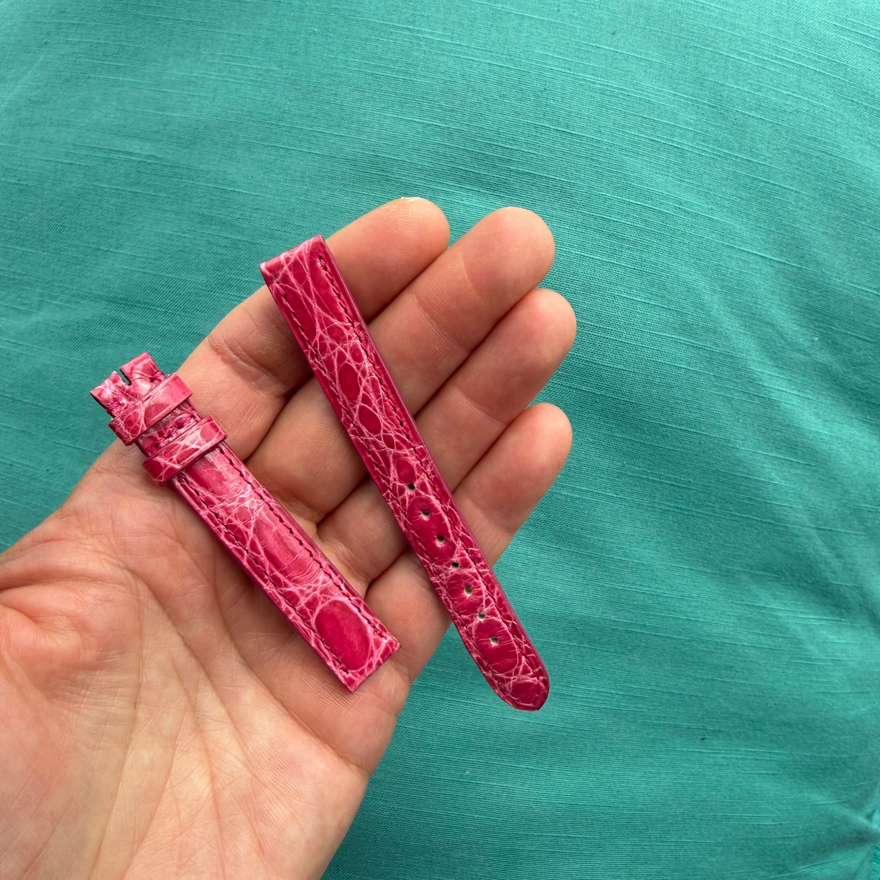 Authentic Cartier Pink Alligator Watch Strap Band 12.60mm KD28AG23