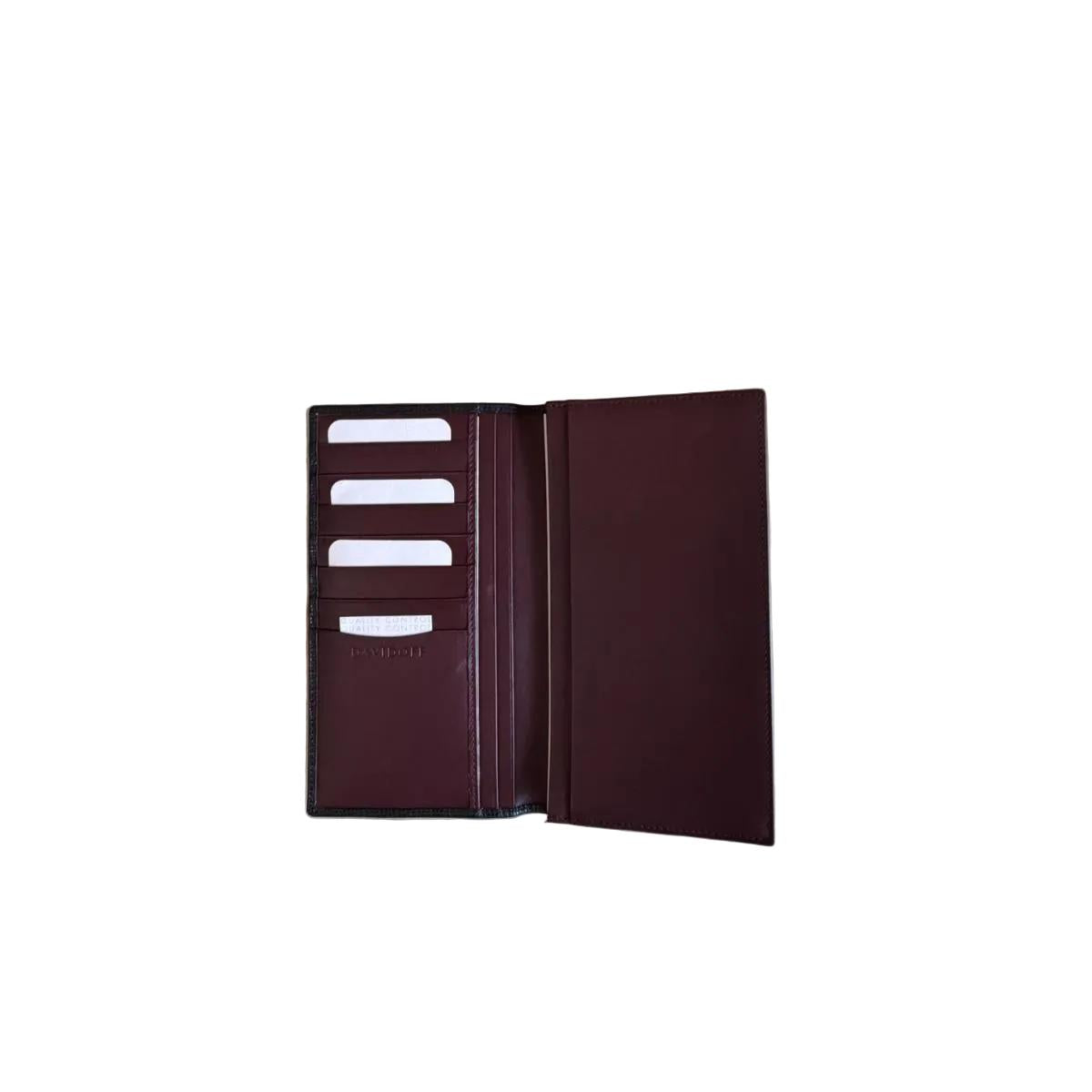 Davidoff Black Leather Checkbook Cardholder 10240
