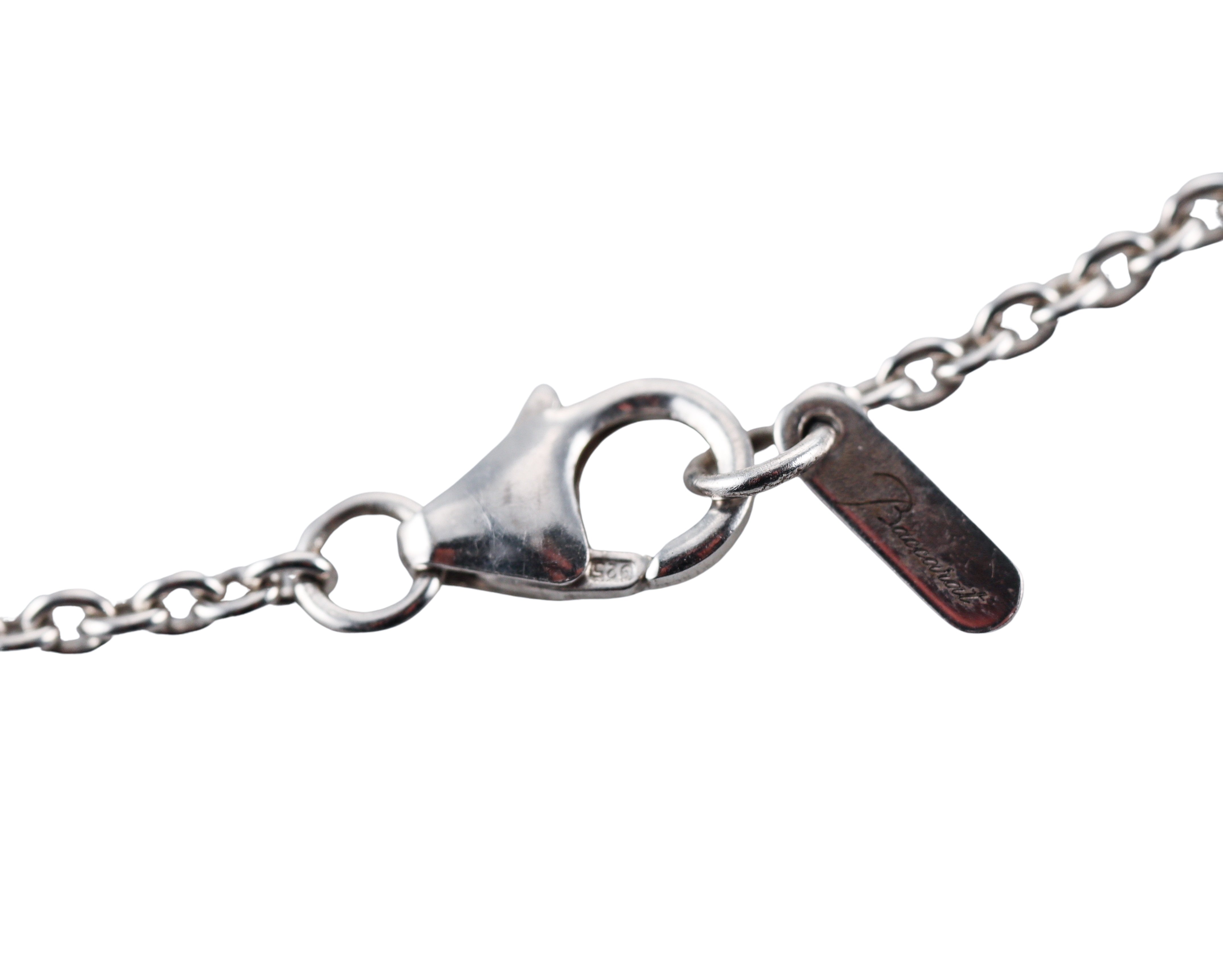 Baccarat Sterling Silver Fleur De Psydelic Crystal Station Necklace 2608369