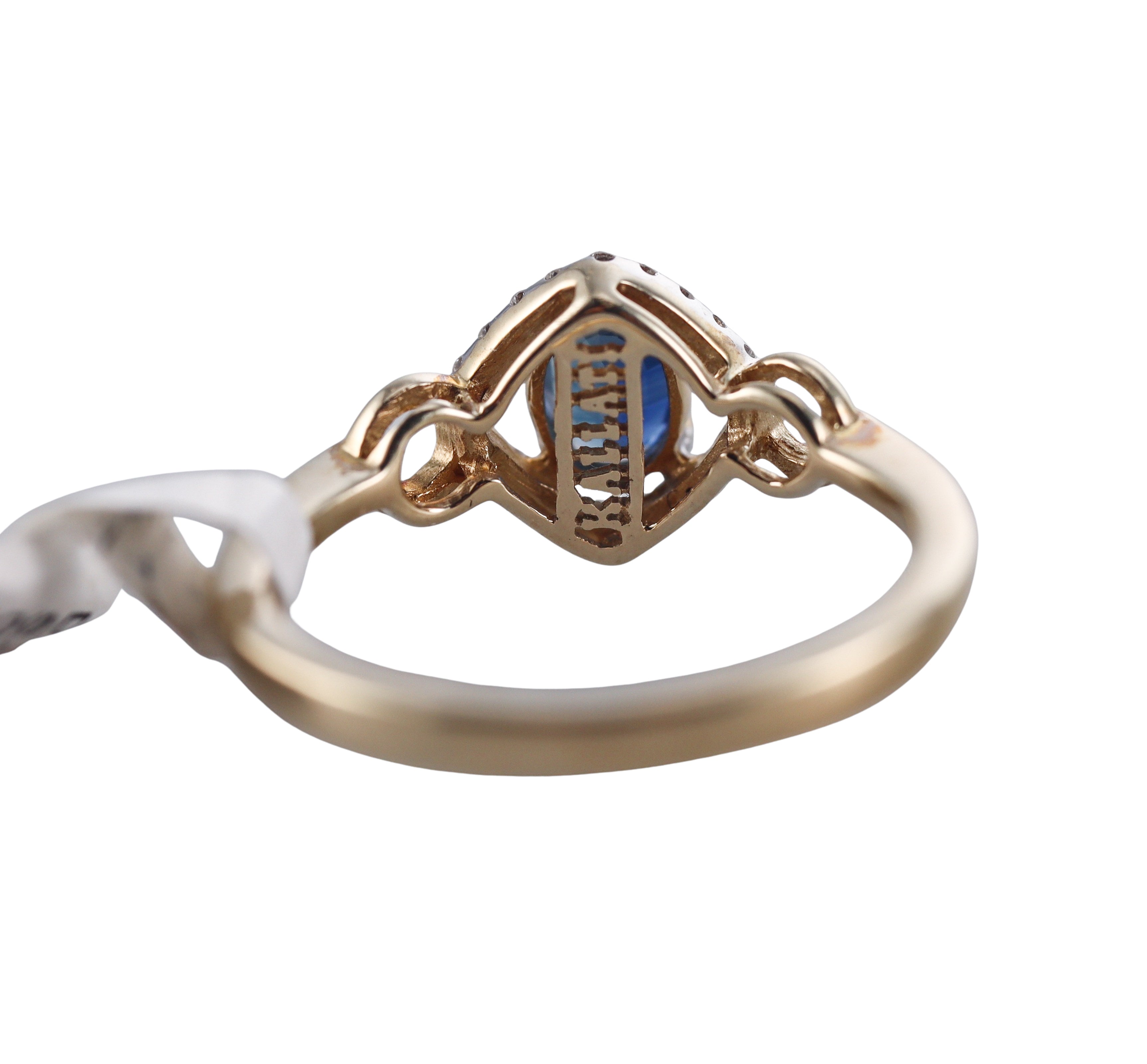 Kallati Yellow Gold Blue Sapphire Diamon Ring