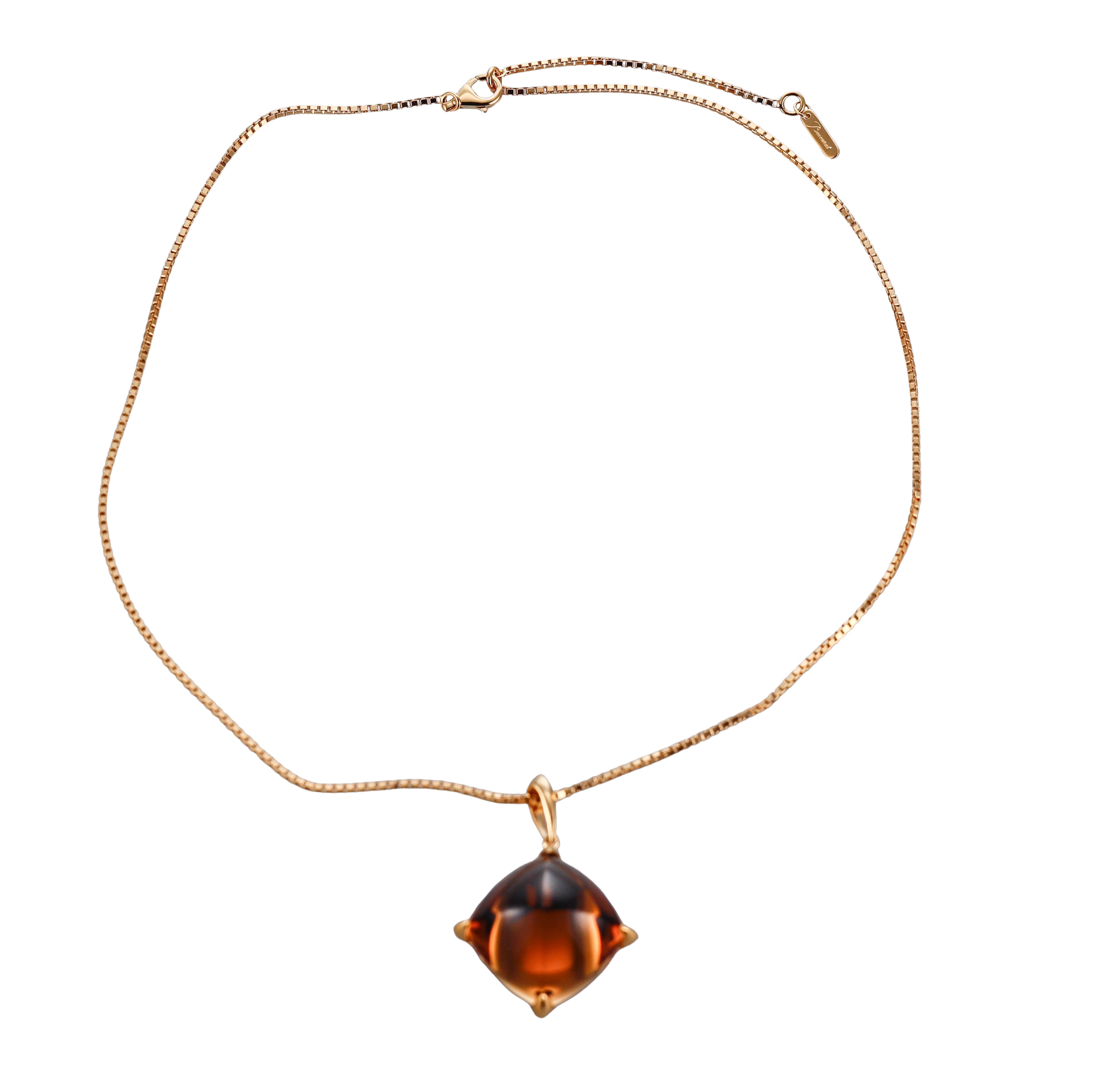 Baccarat Medicis Yellow Crystal 18k Gold Vermeil Sterling Pendant Necklace 2612787