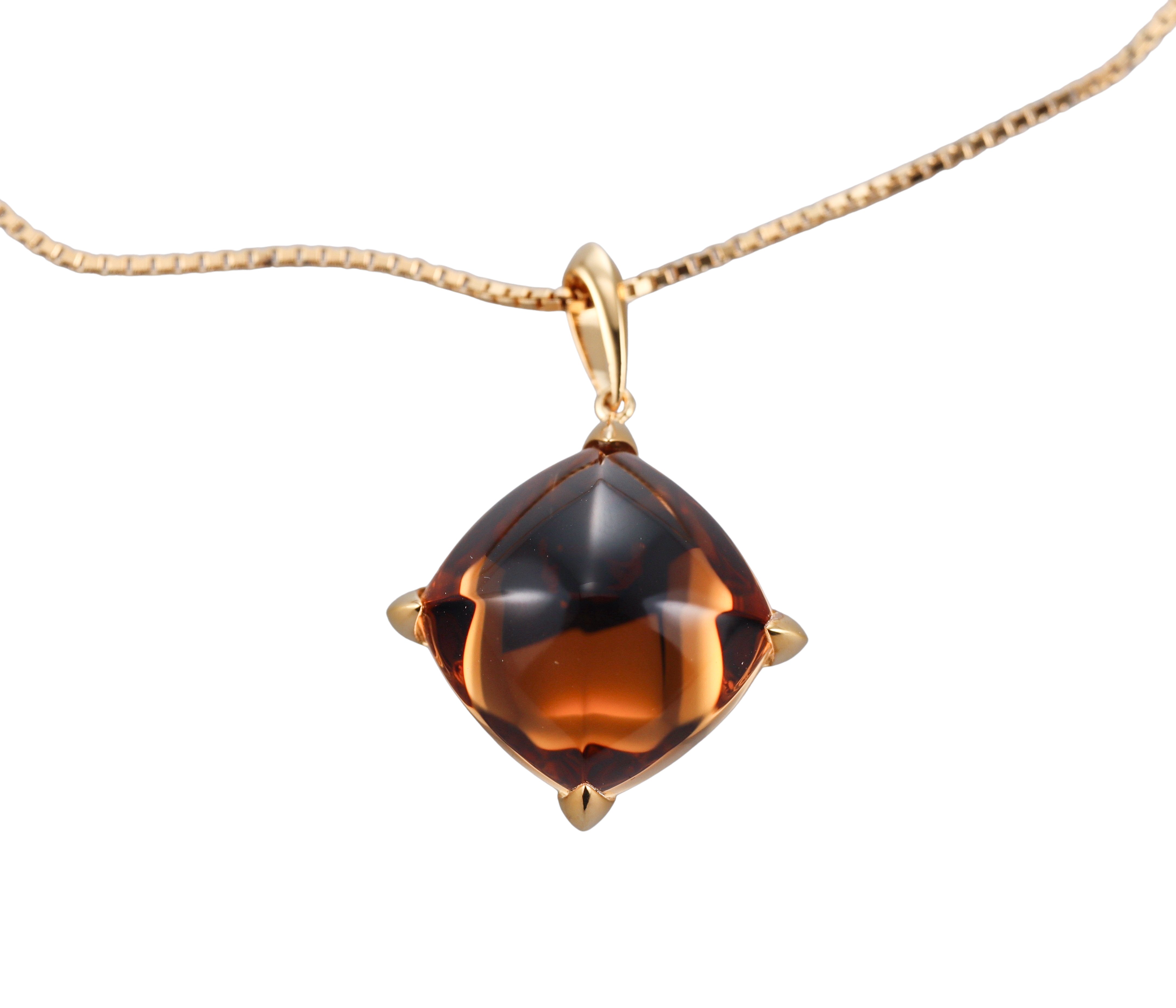 Baccarat Medicis Yellow Crystal 18k Gold Vermeil Sterling Pendant Necklace 2612787