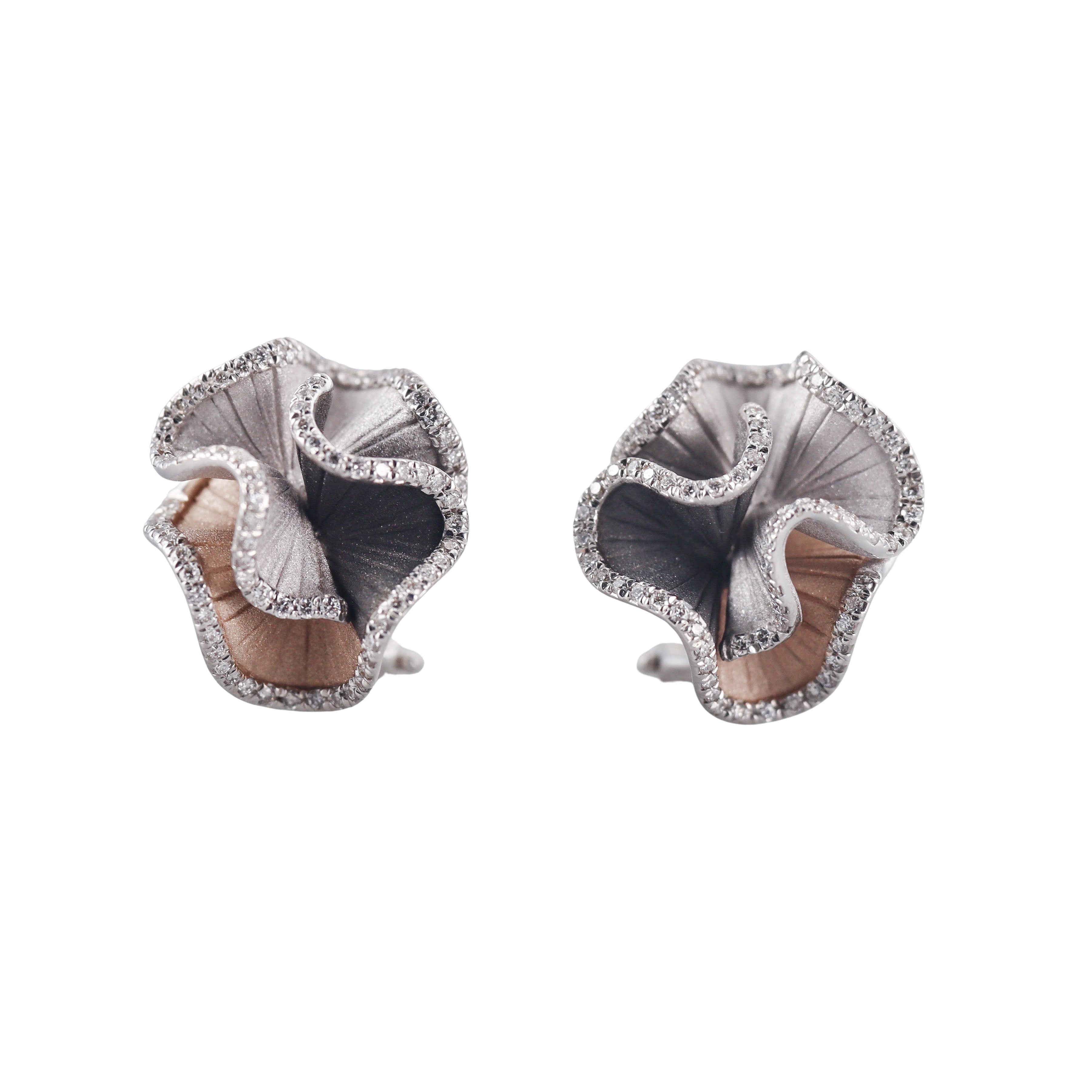 Anna Maria Cammilli 18k White gold Diamond Earrings Retail $10400 NWT