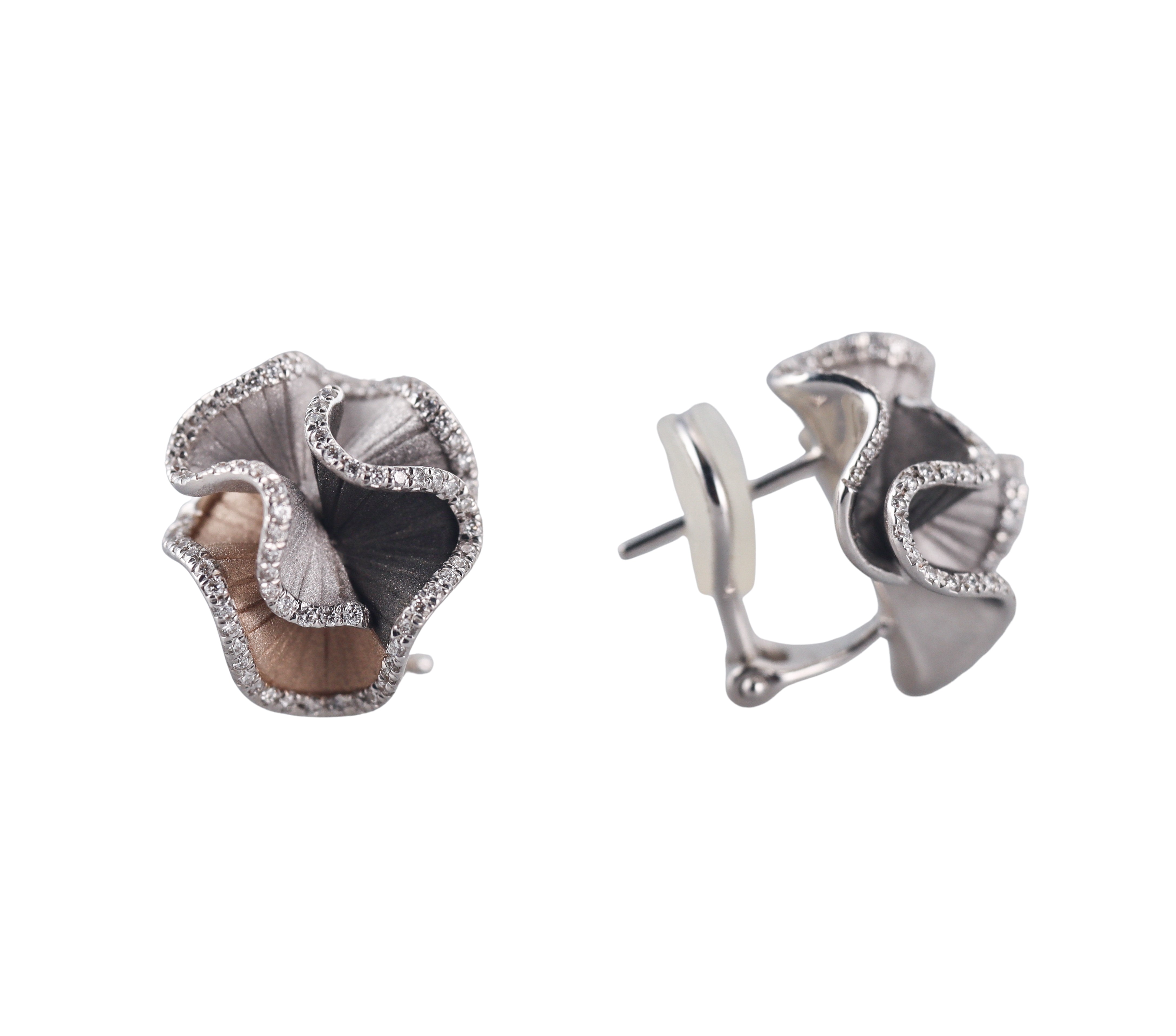 Anna Maria Cammilli 18k White gold Diamond Earrings Retail $10400 NWT