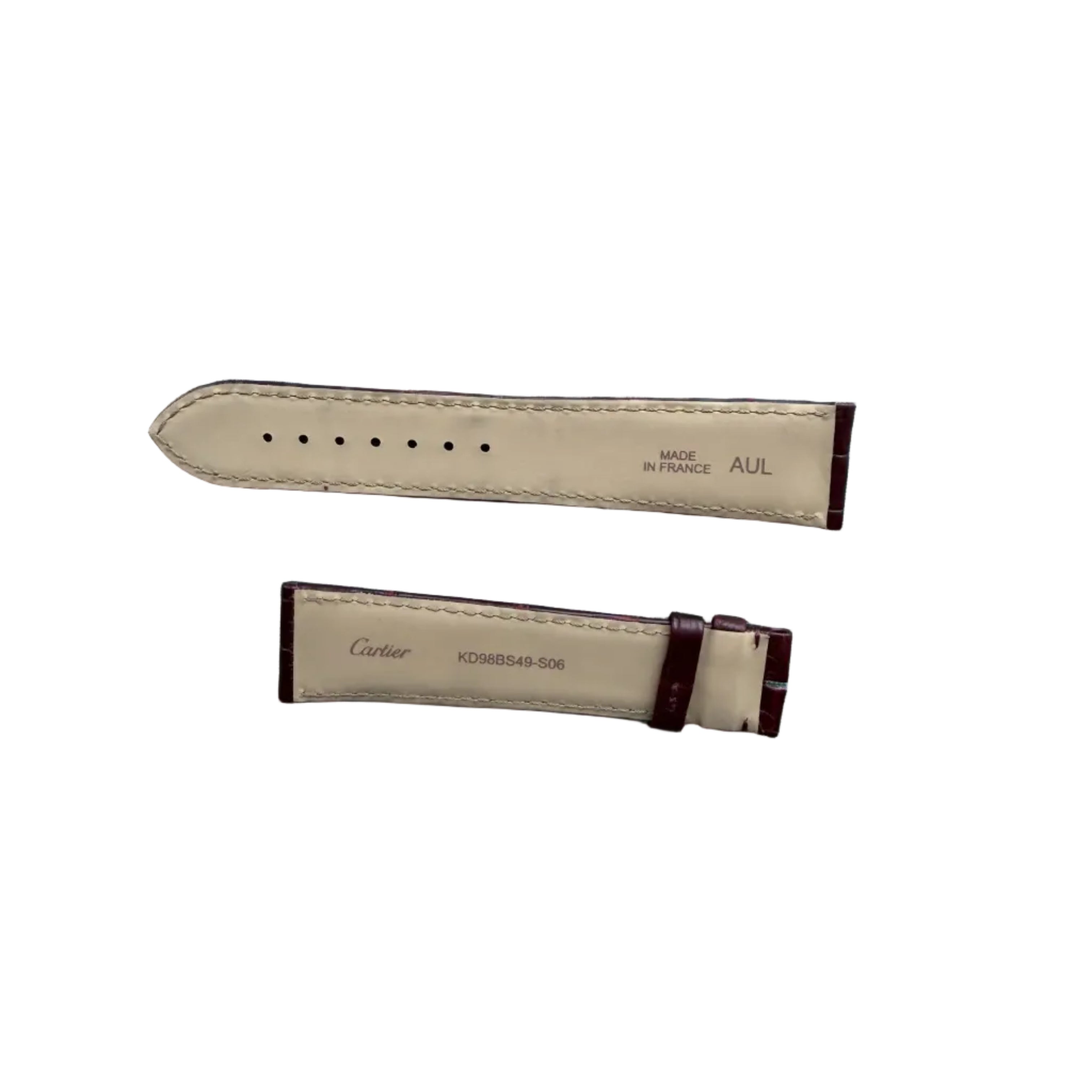 Authentic Cartier Burgundy Alligator Watch Strap Band 20.60mm KD98BS49-S06