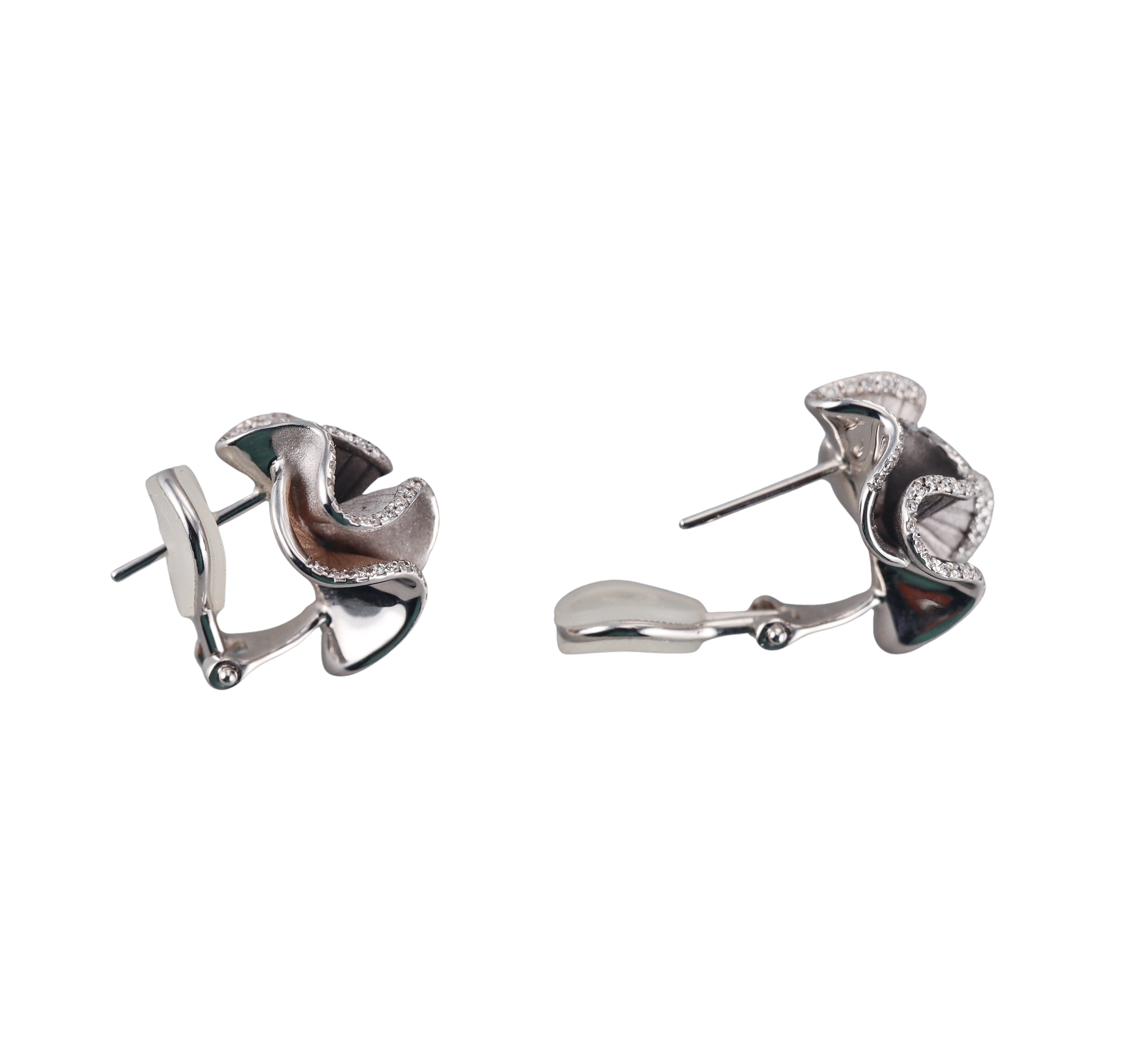 Anna Maria Cammilli 18k White gold Diamond Earrings Retail $10400 NWT