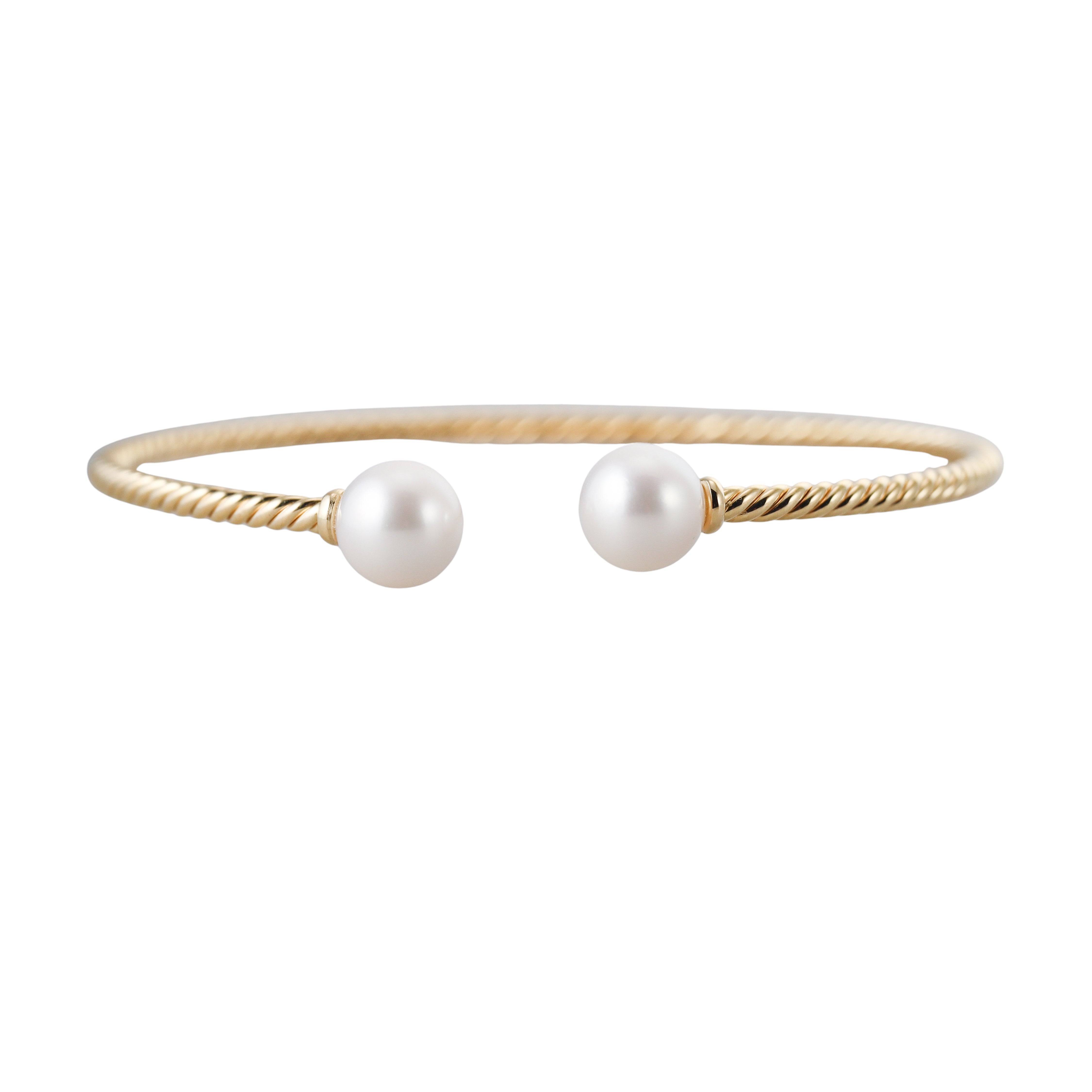David Yurman 18k Gold Pearl Cable Bracelet
