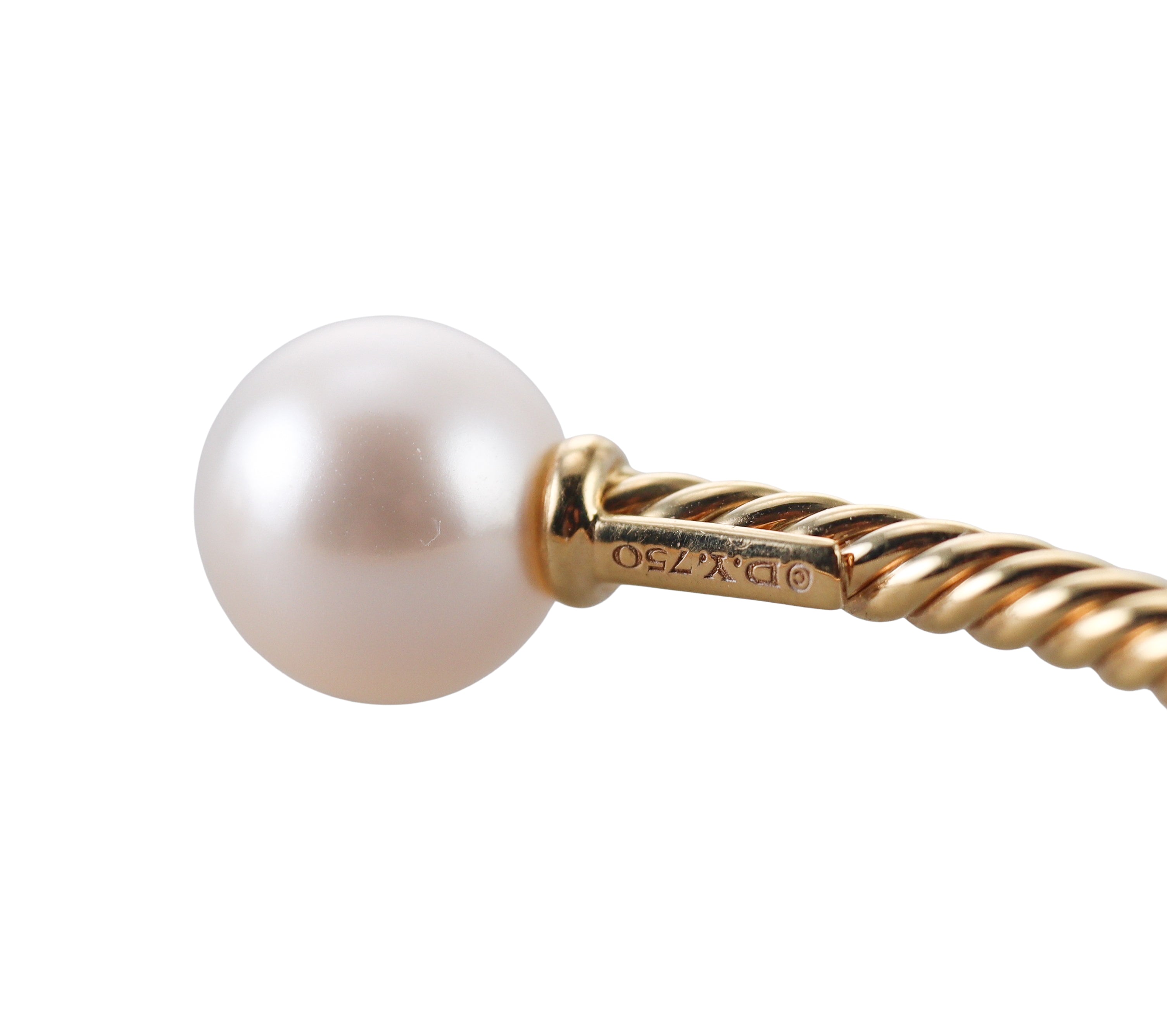 David Yurman 18k Gold Pearl Cable Bracelet