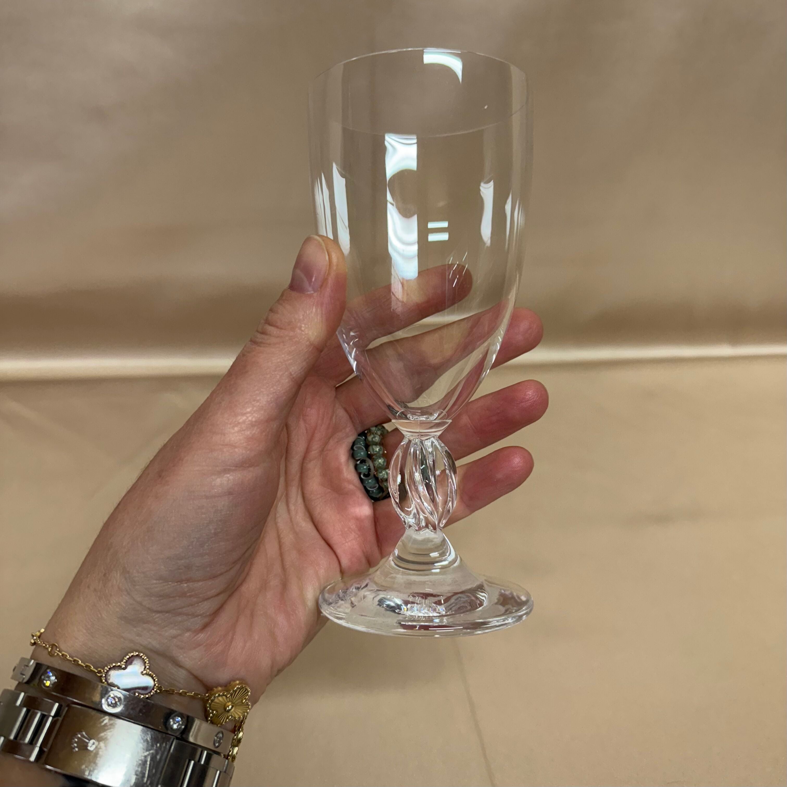 Lalique Crystal Frejus Burgundy Wine Glass