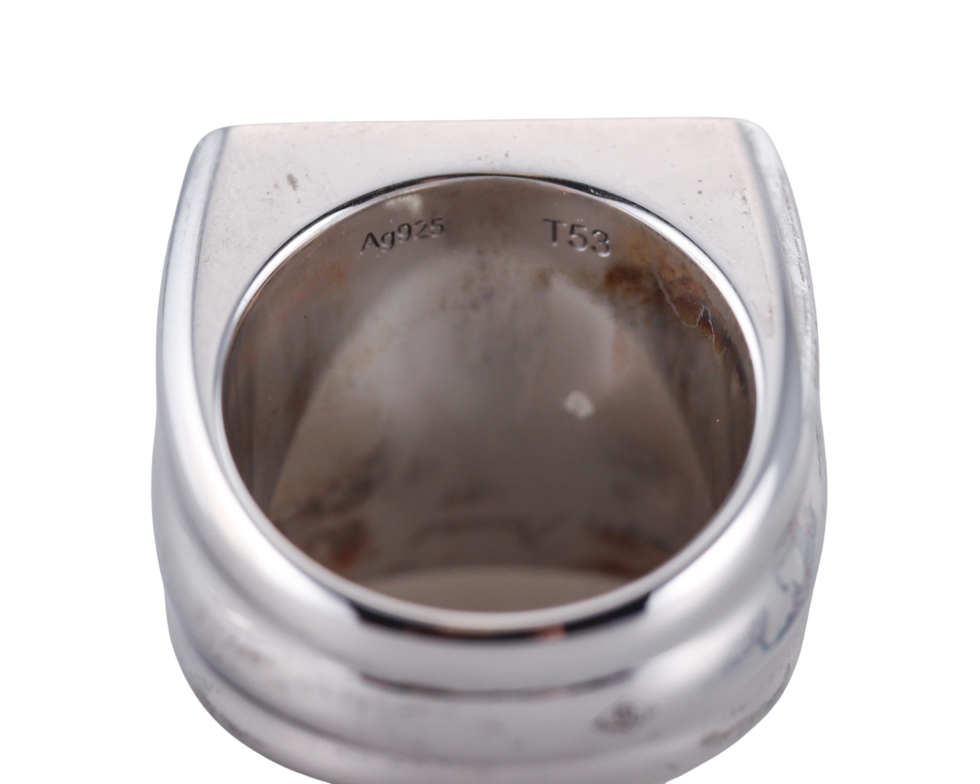 Baccarat Sterling Silver Louxor Red Crystal Ring 2808048