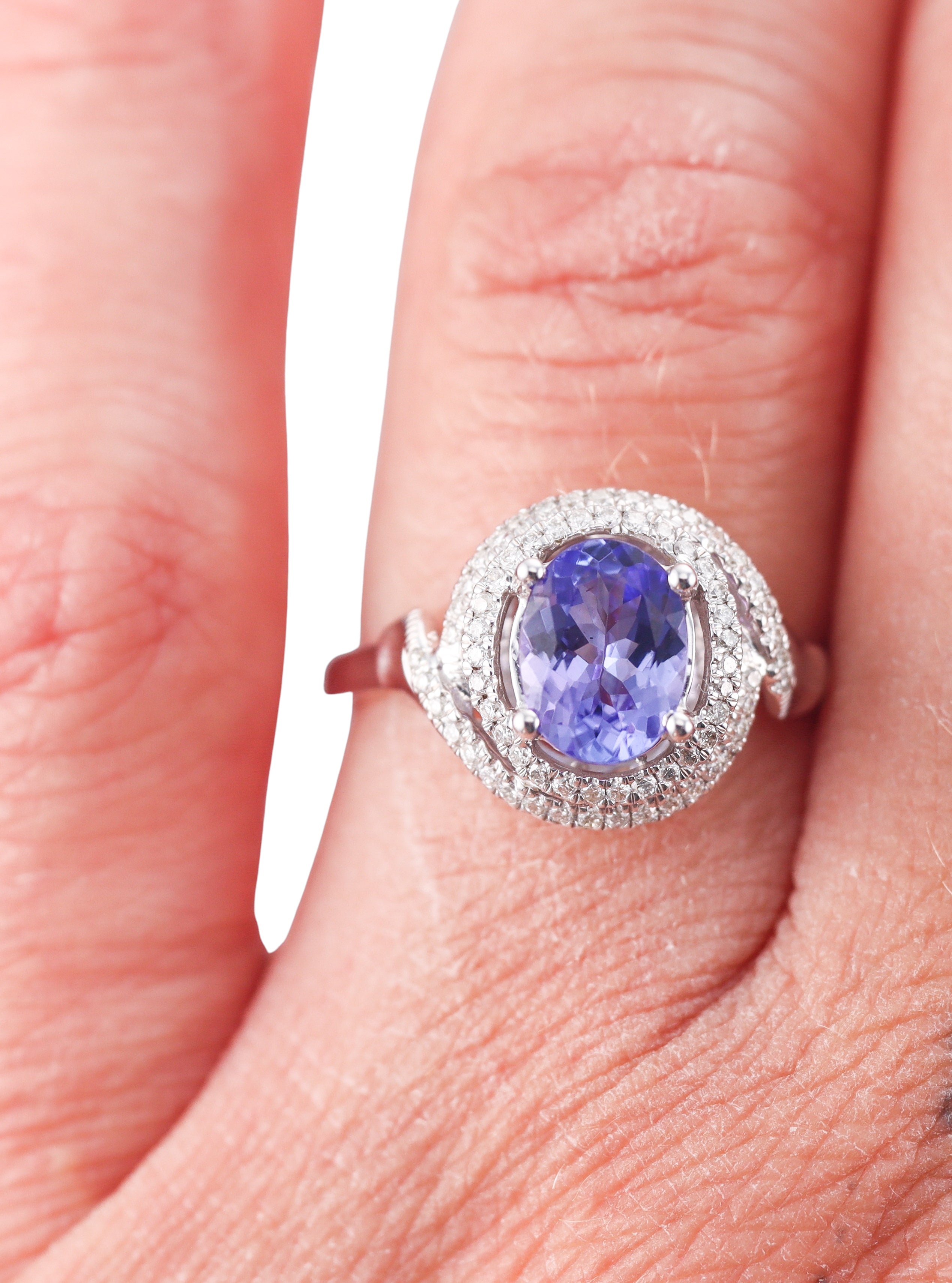 Kallati White Gold Tanzanite Diamond Ring