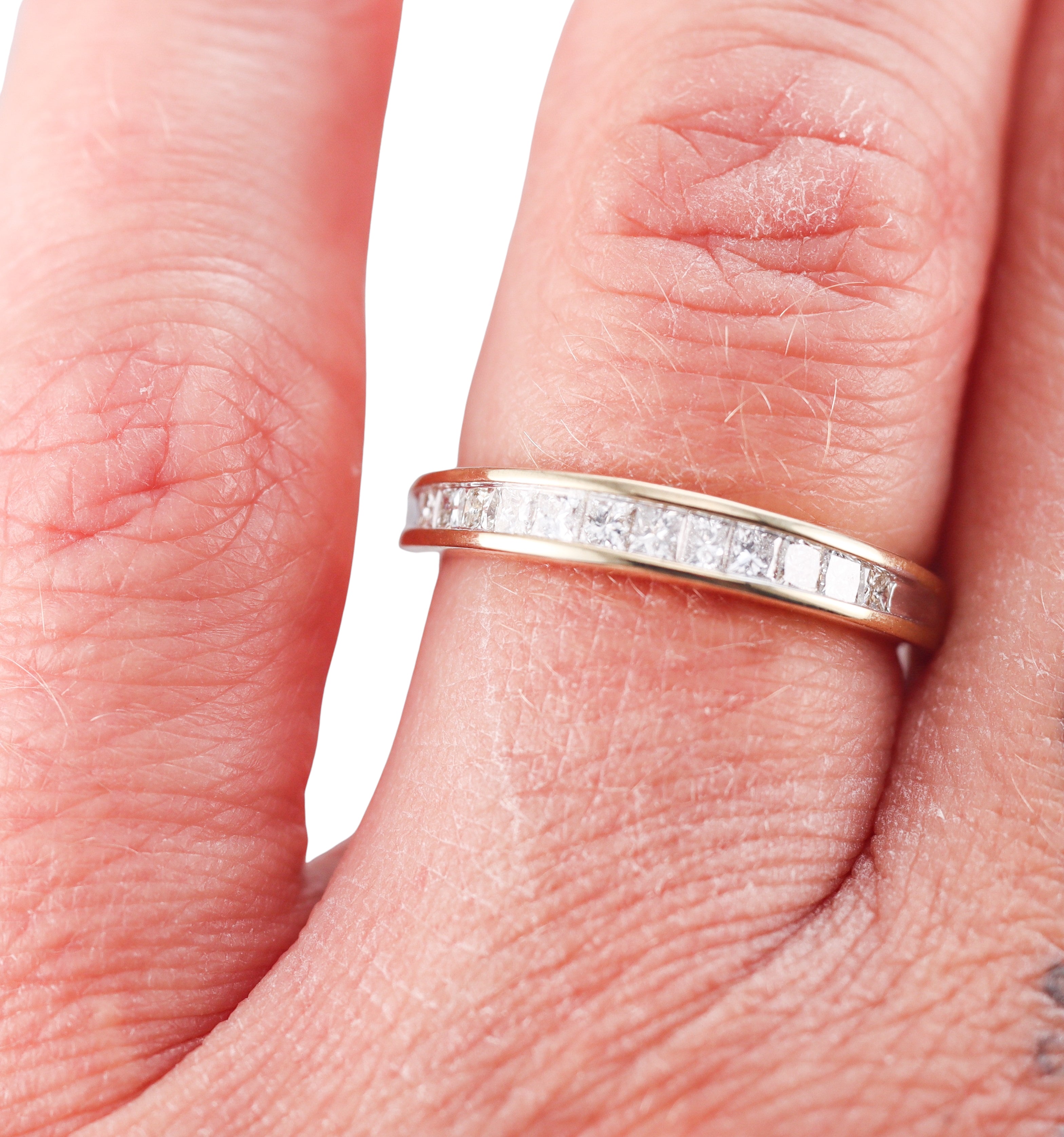 Kallati Yellow Gold Diamond Wedding Band Ring