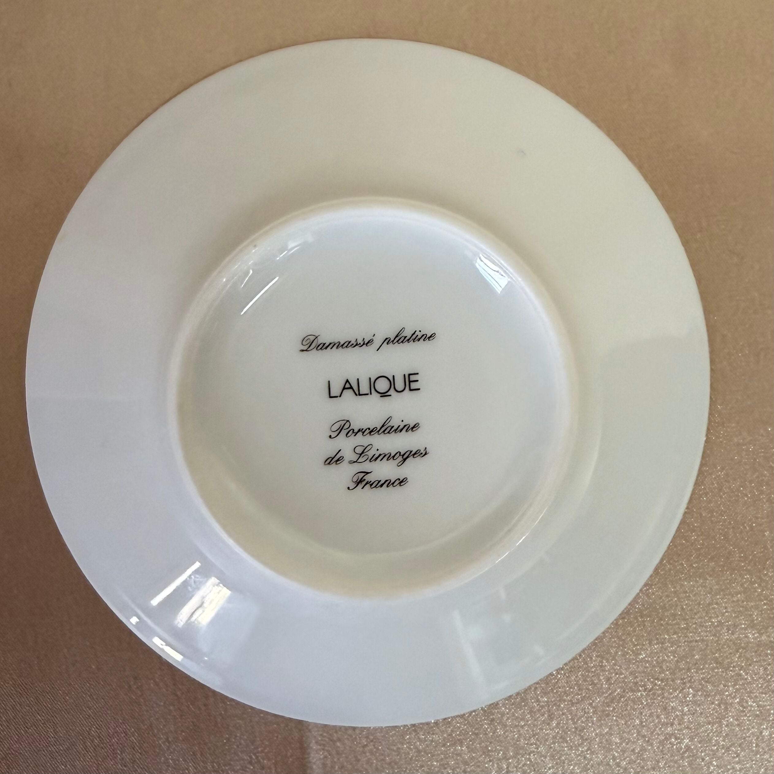 Lalique Damasse Limoges Platine Espresso Cup & Saucer