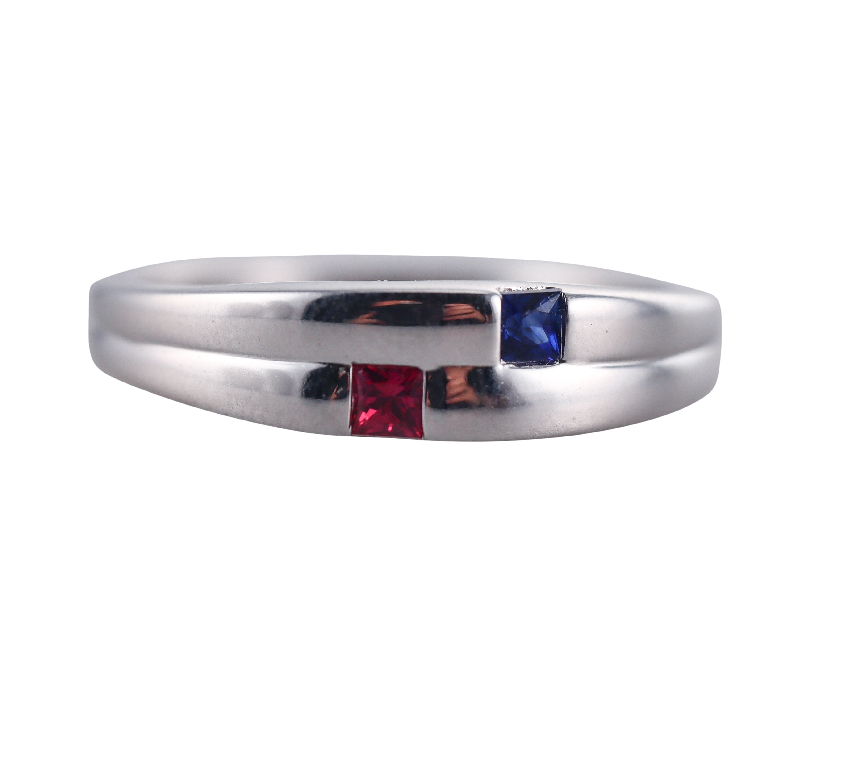 Kallati White Gold Ruby Sapphire Ring Band