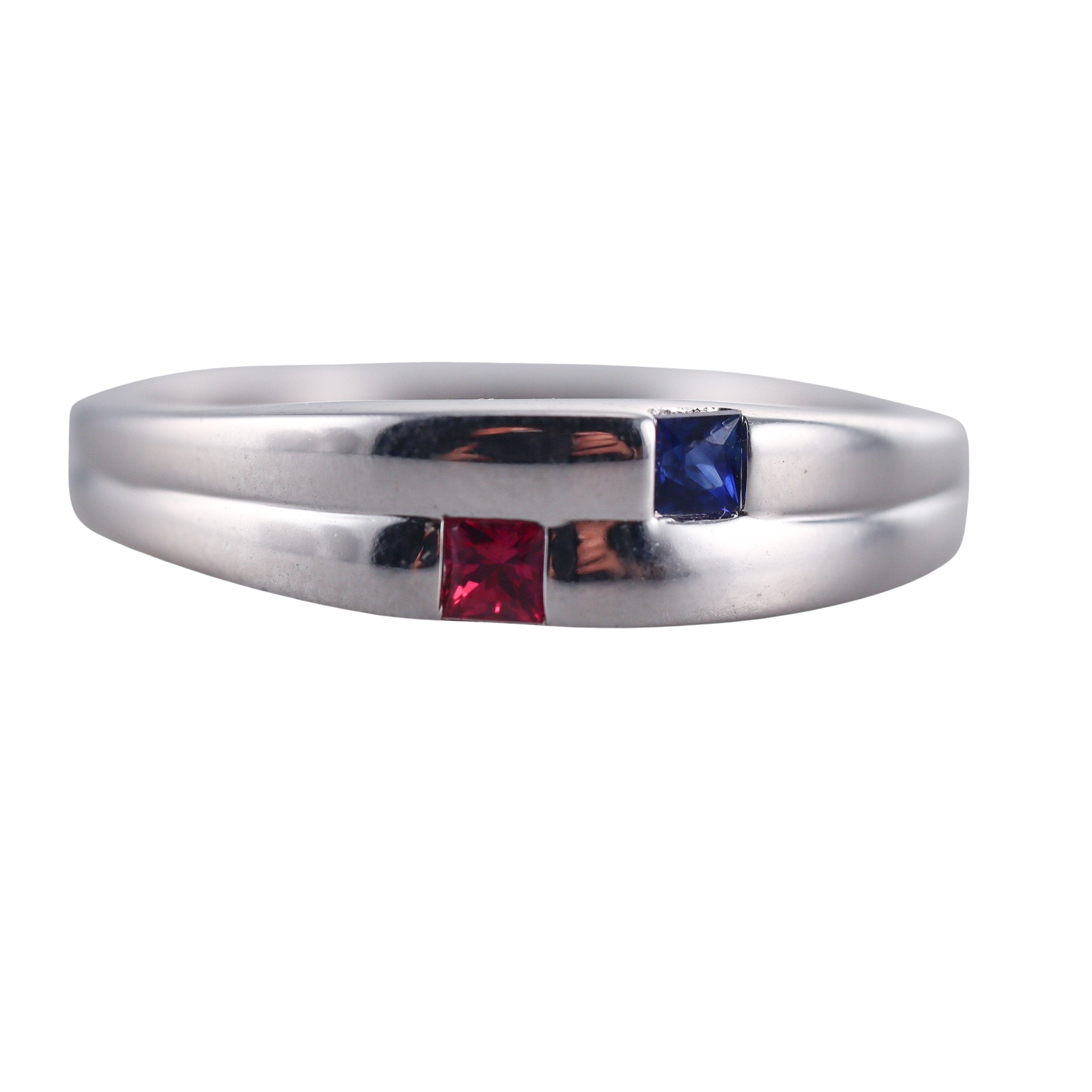 Kallati White Gold Ruby Sapphire Ring Band
