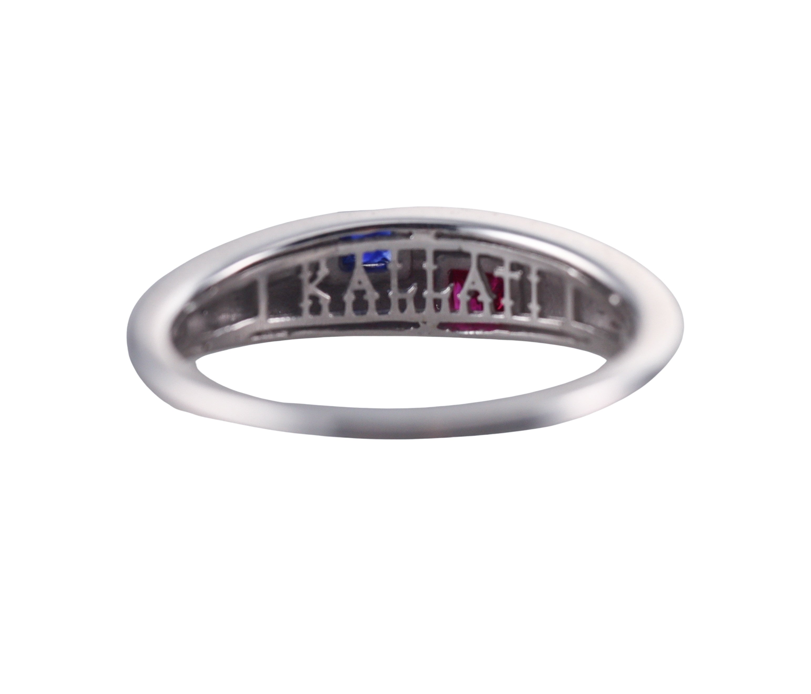 Kallati White Gold Ruby Sapphire Ring Band