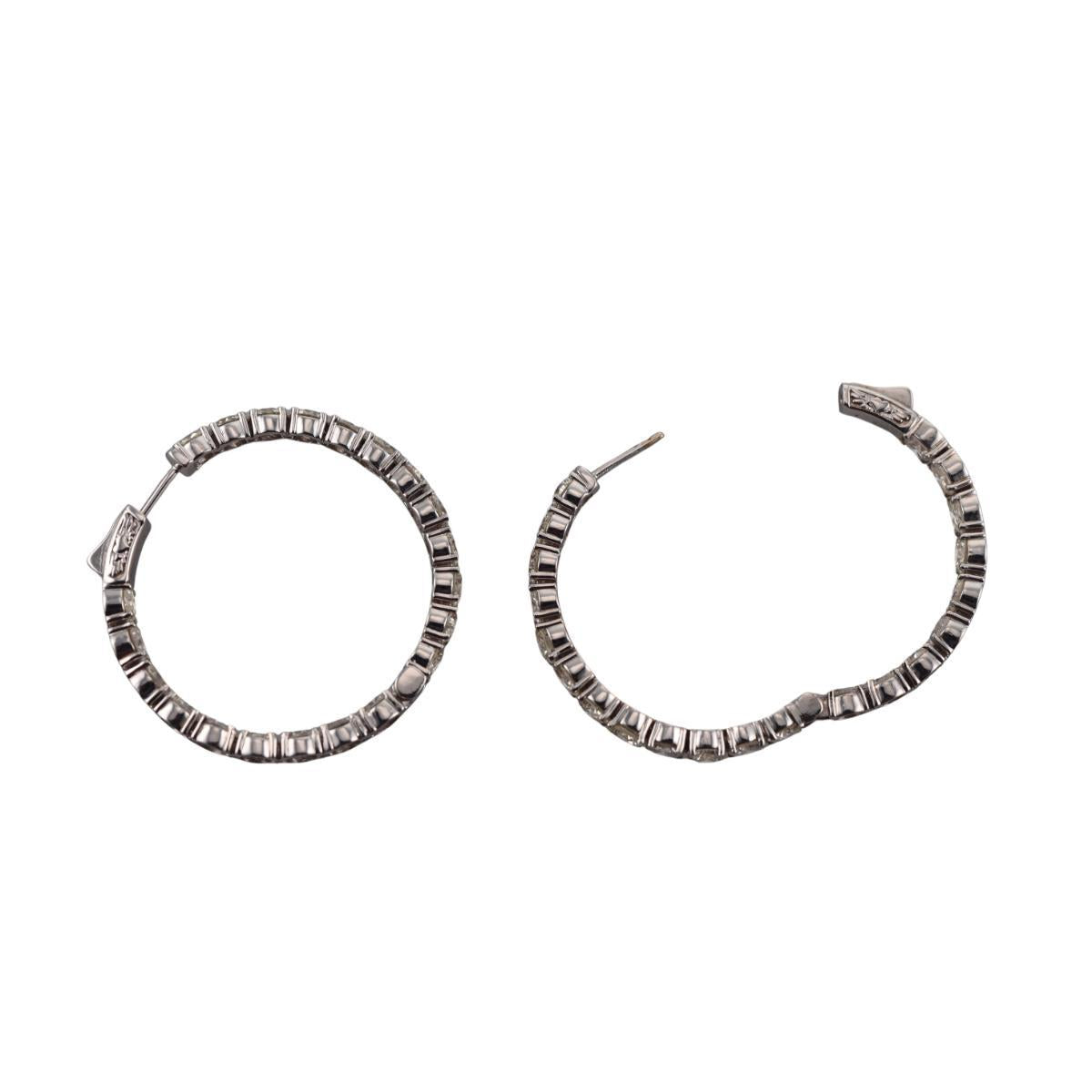14k Diamond Gold Hoop Earrings