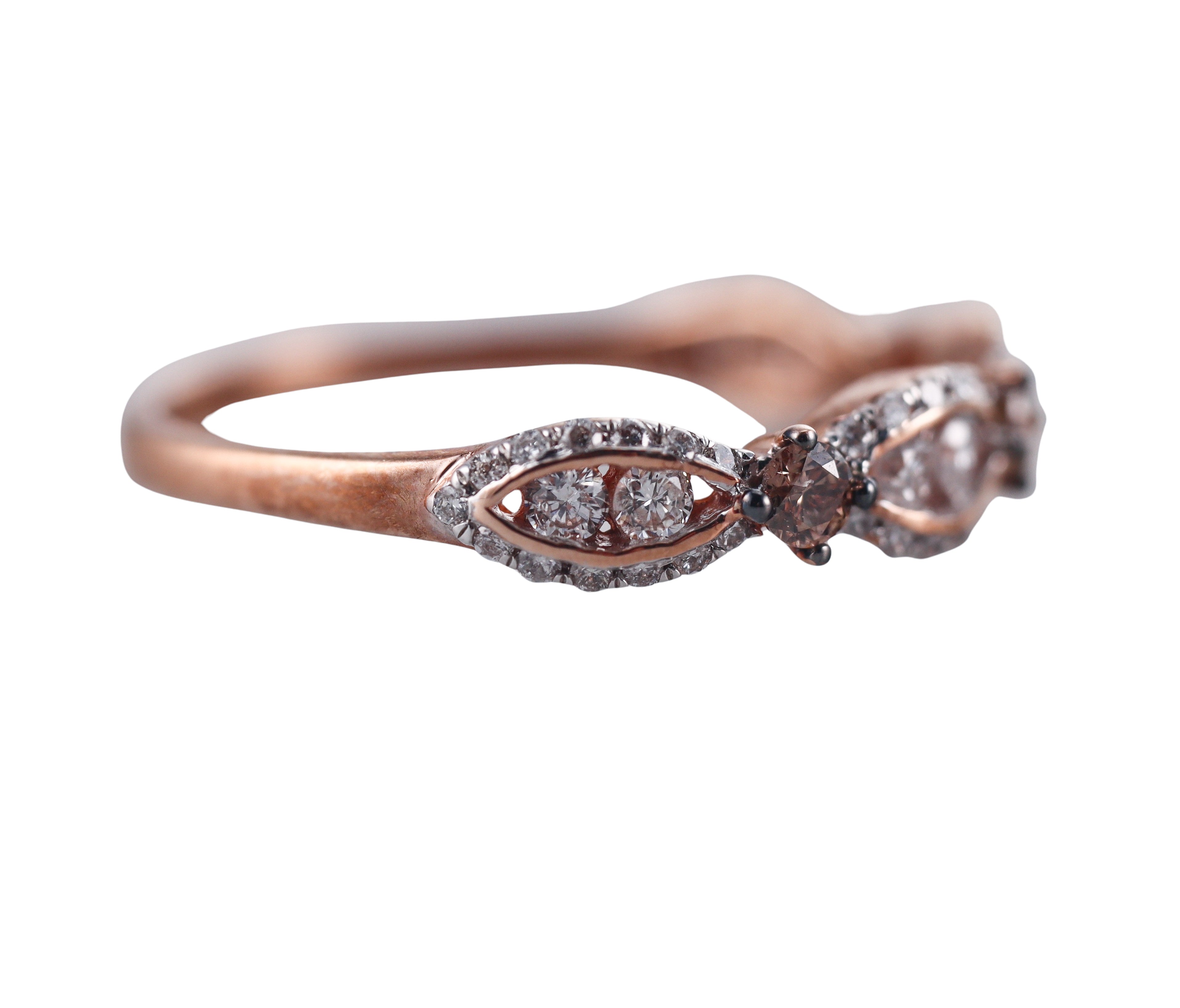 Kallati Rose Gold Diamond Ring Half Band