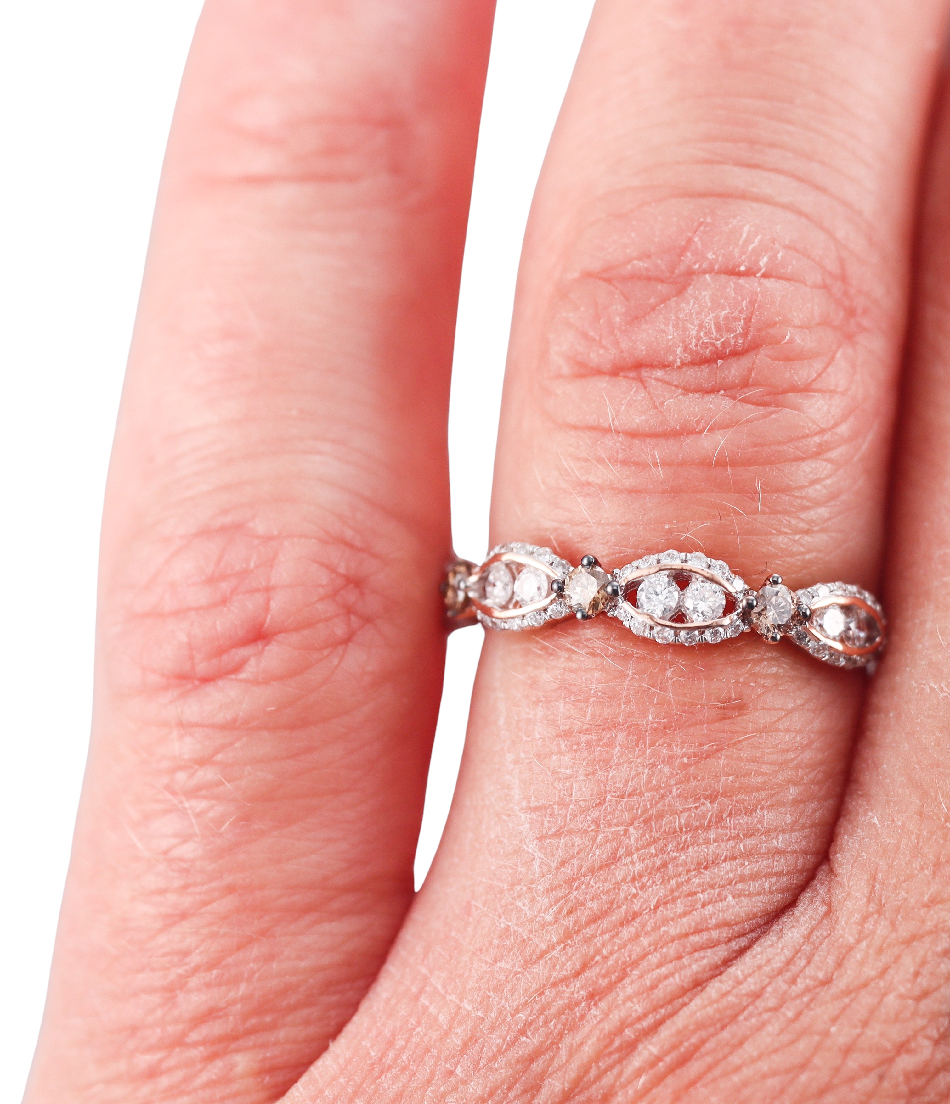 Kallati Rose Gold Diamond Ring Half Band