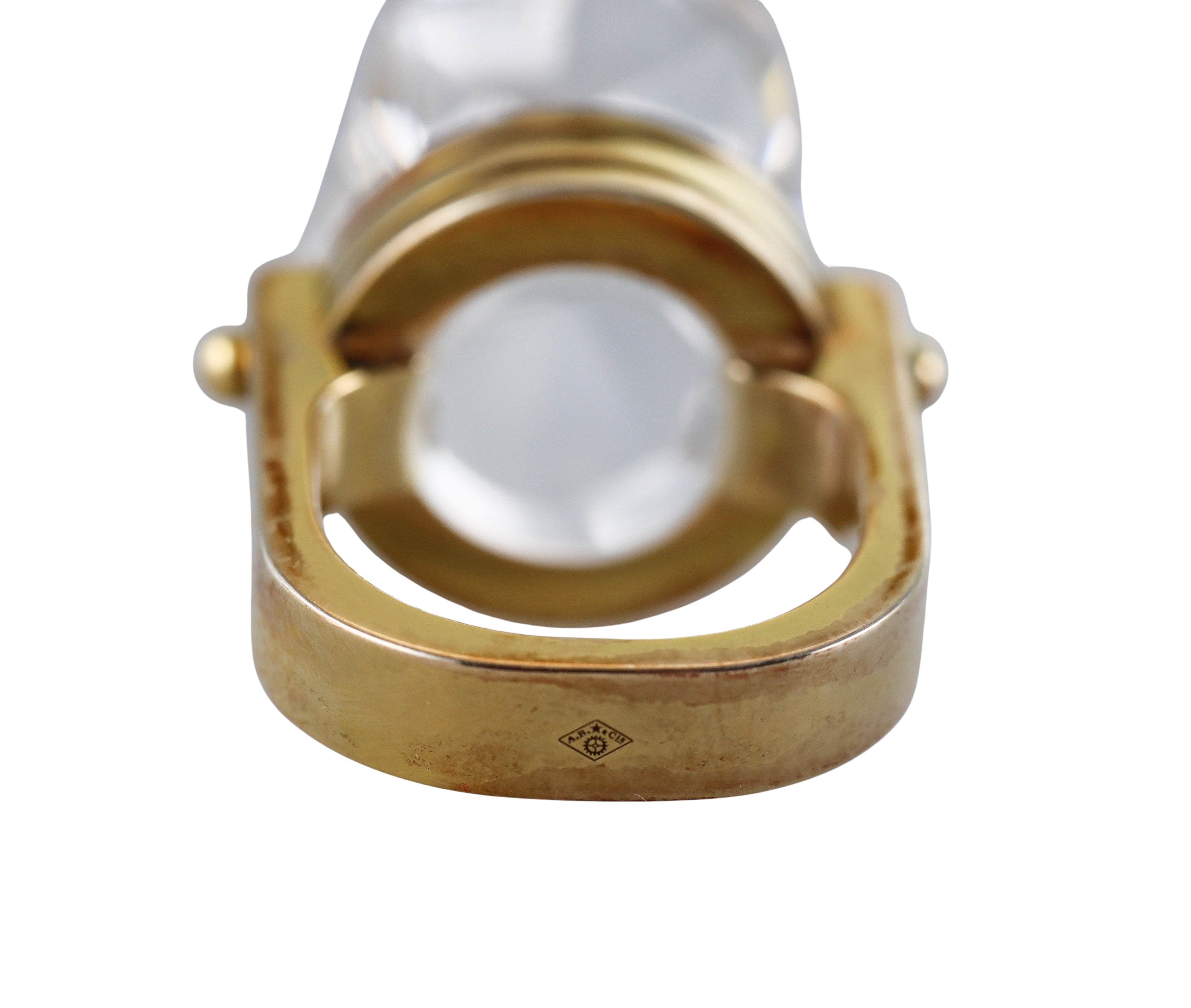 Baccarat Bouchons de Carafe 18k Gold Vermeil Sterling Silver Oval Clear Crystal Ring 2801362