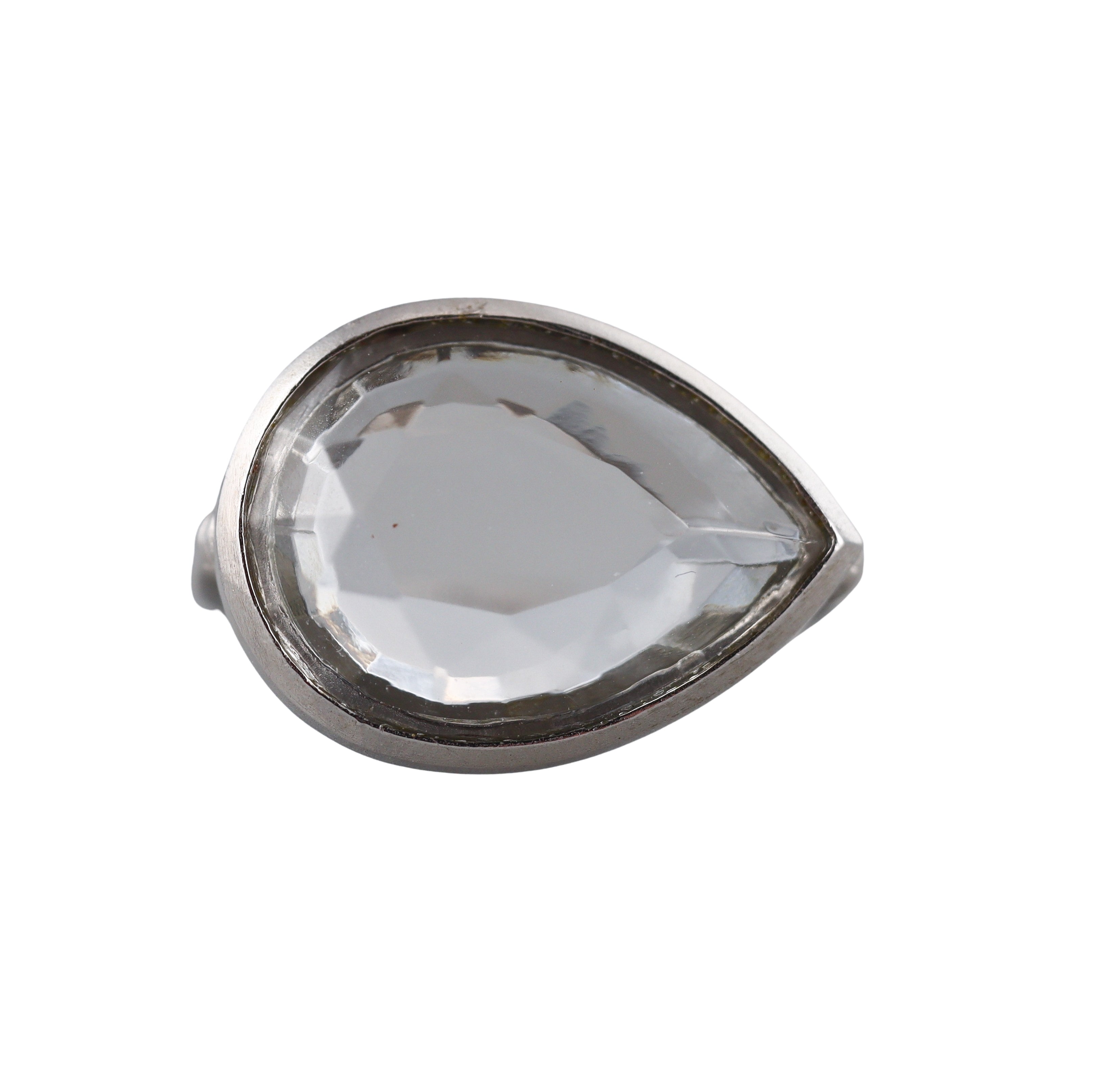 Baccarat Marie Helene de Taillac Sterling Silver Pear Shaped Crystal Ring 2811998