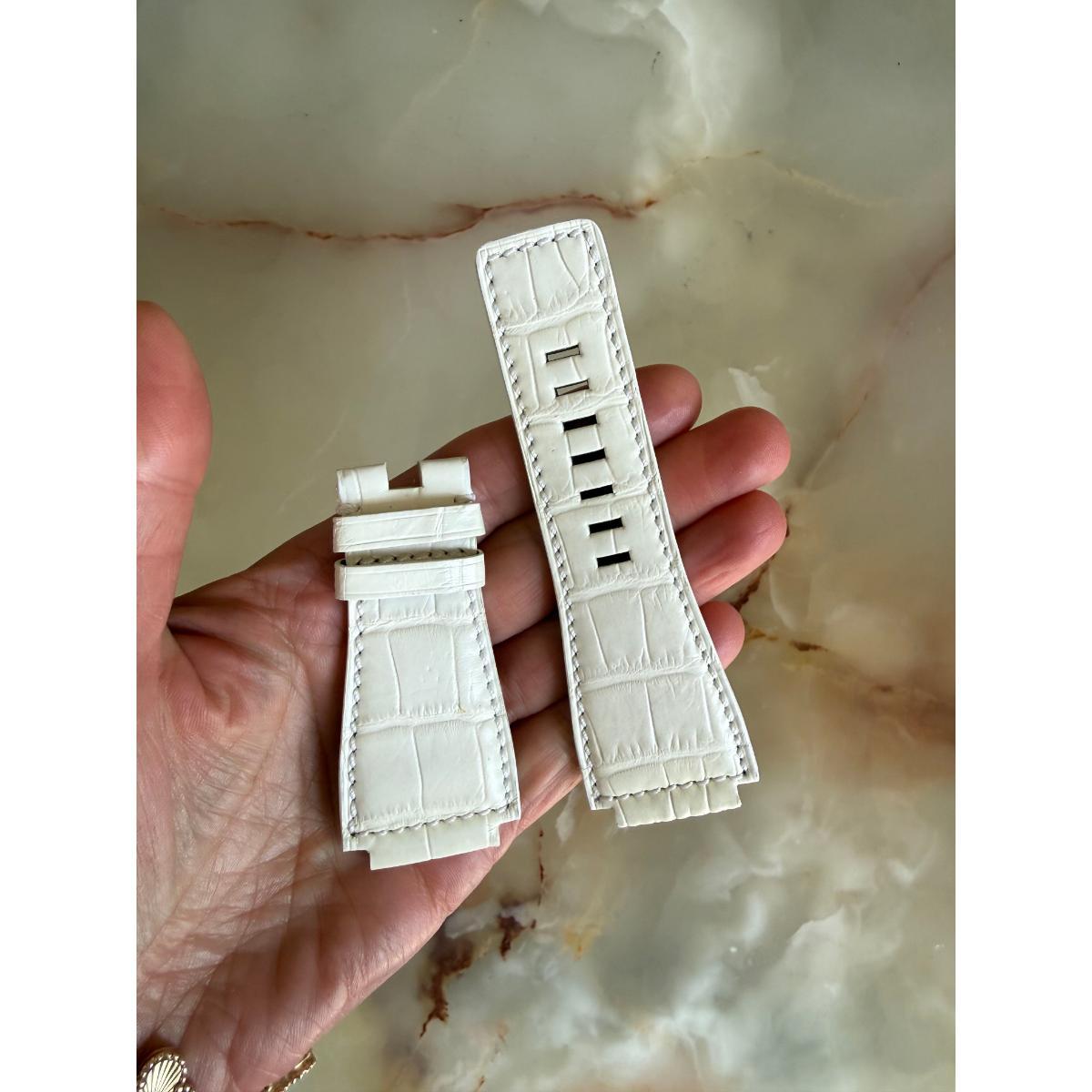Authentic Bell & Ross White Alligator Watch Strap Band 24mm