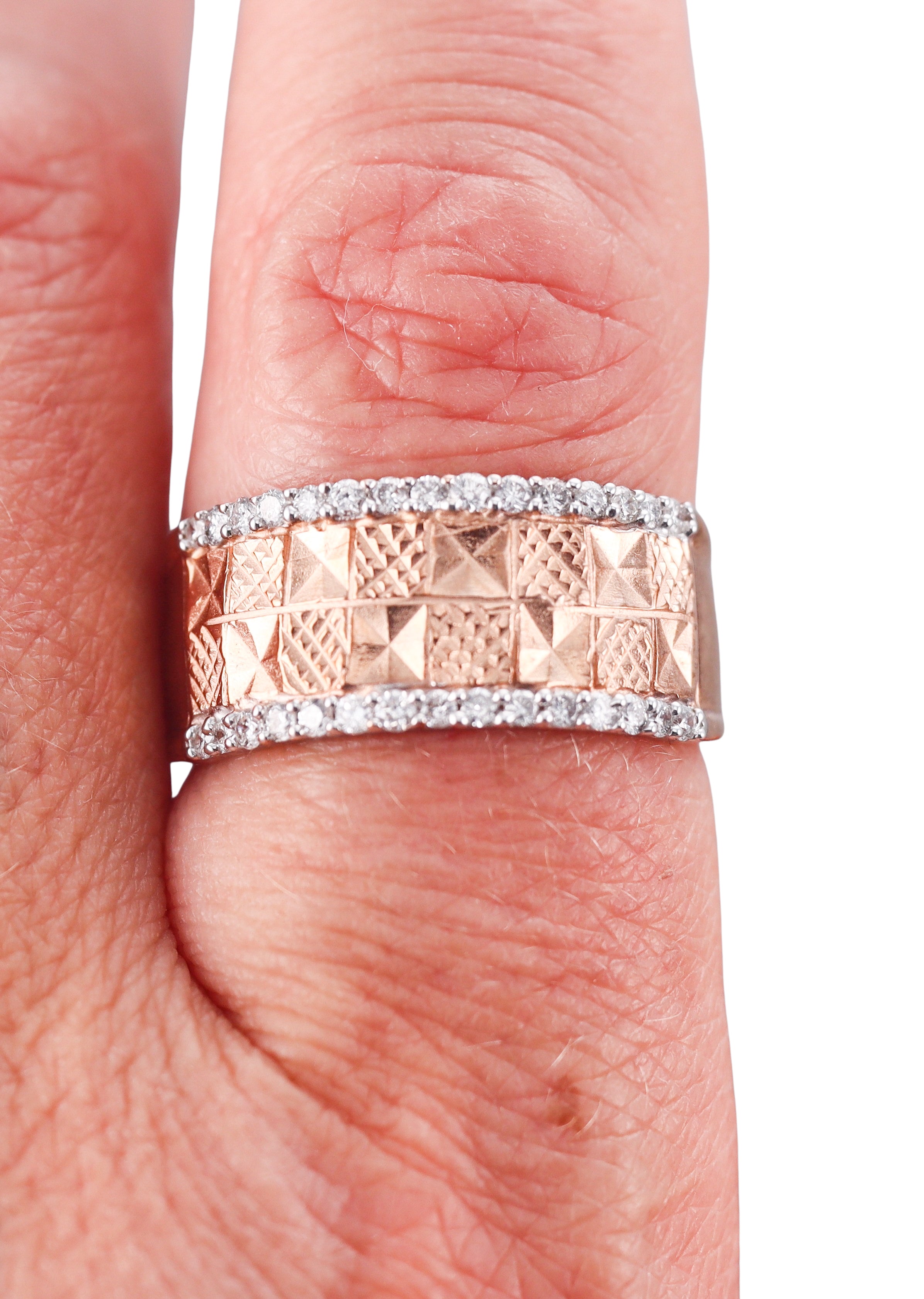 Kallati Rose Gold Diamond Band Ring