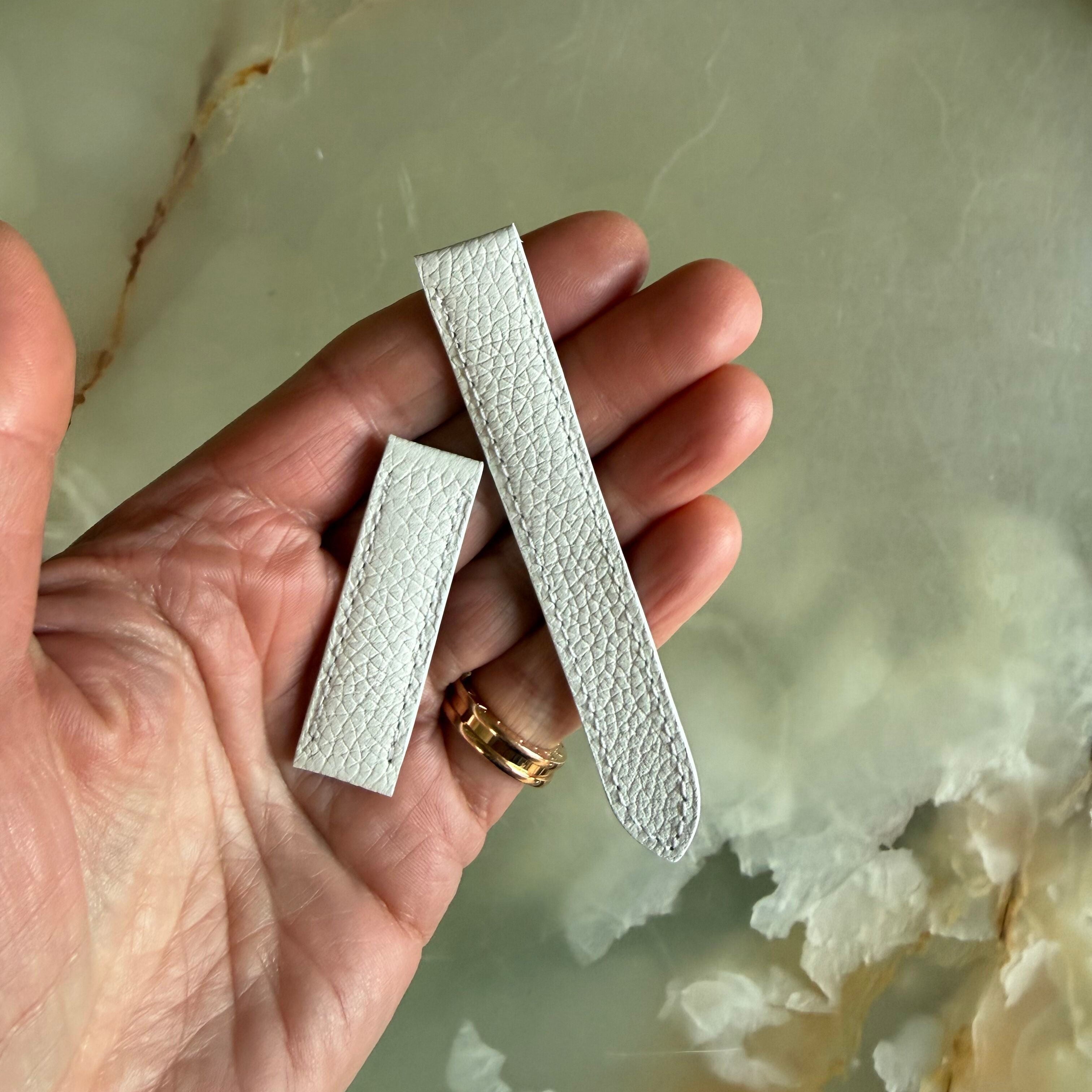 Authentic Cartier White Calfskin Watch Strap Band 14.75mm KD53ZAFS-S17