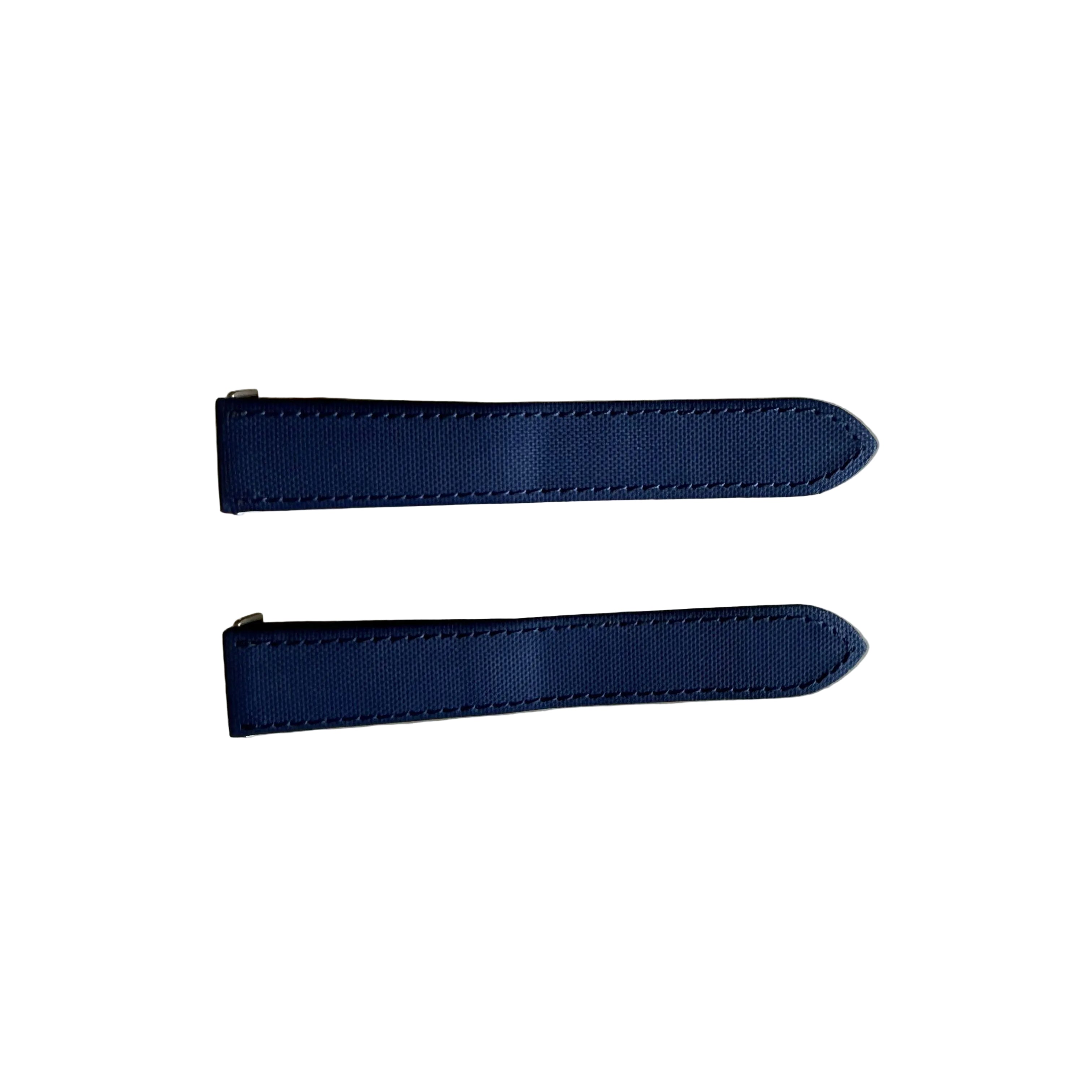 Authentic Cartier Blue Canvas & Leather Quick Release Watch Strap Band 20mm KD82JAKA-S18