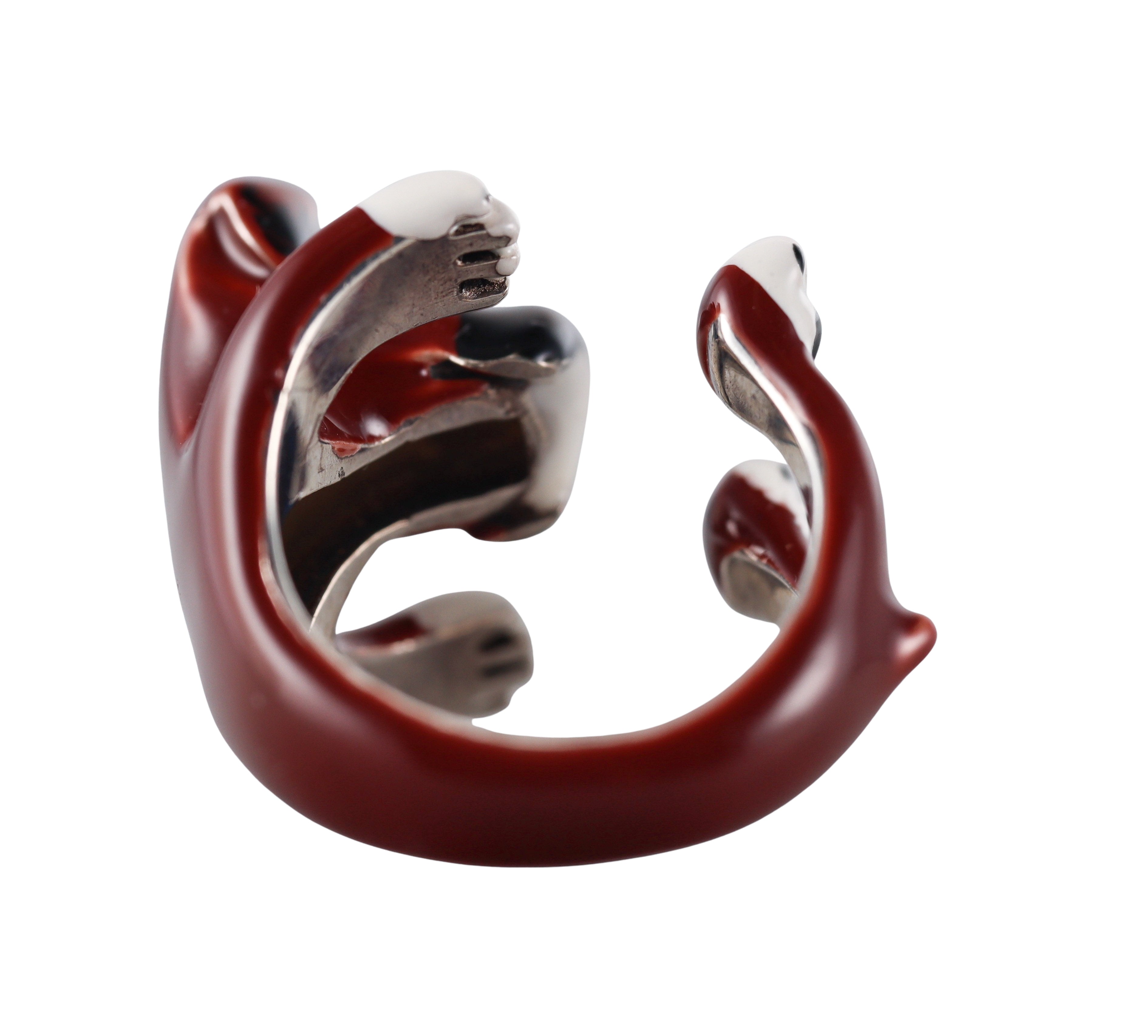 Dog Fever Enameled Sterling Silver Boxer Ring