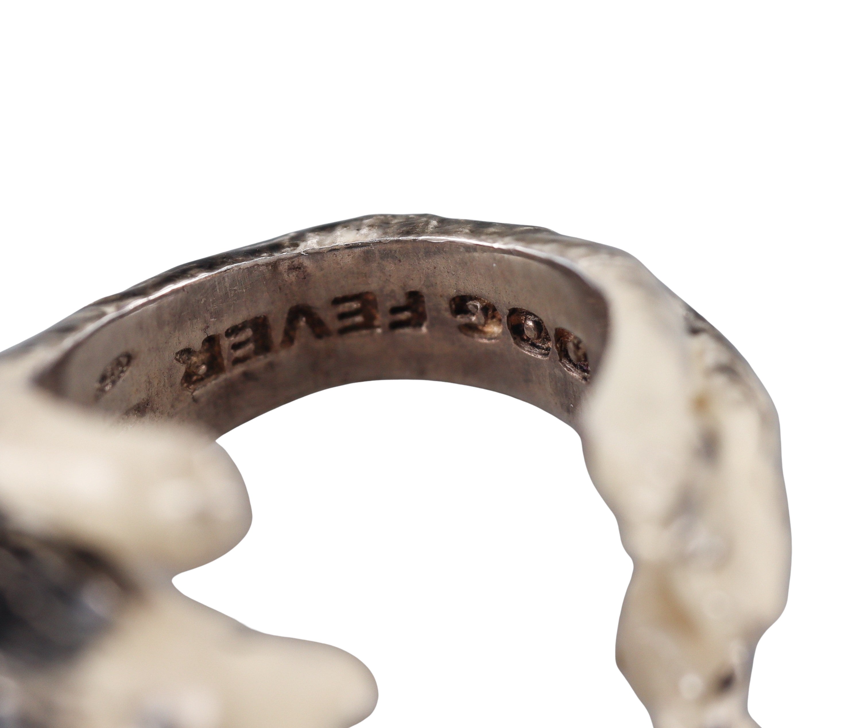 Dog Fever Enameled Sterling Silver Siberian Husky Ring