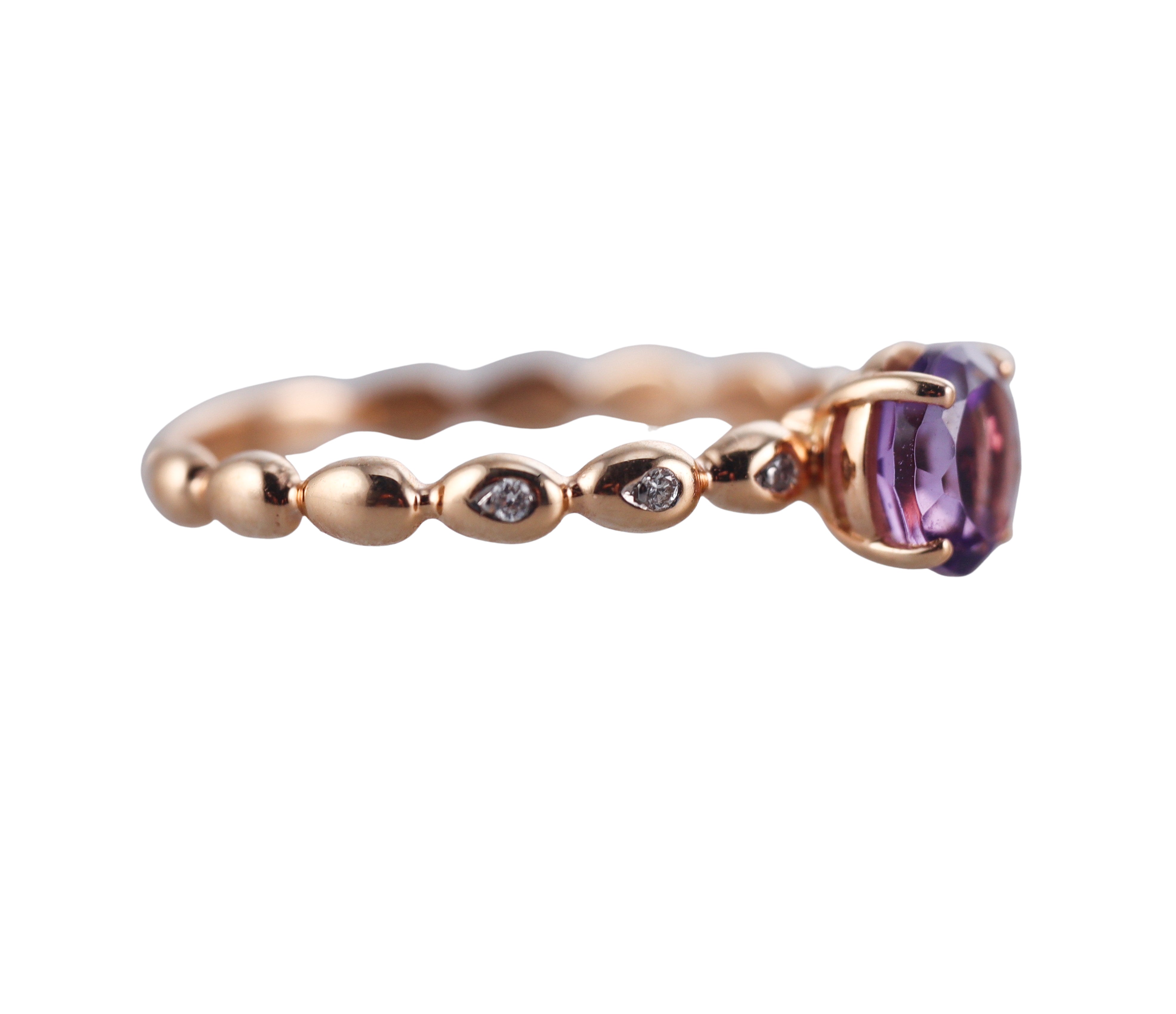 Kallati Gold Amethyst Diamond Ring