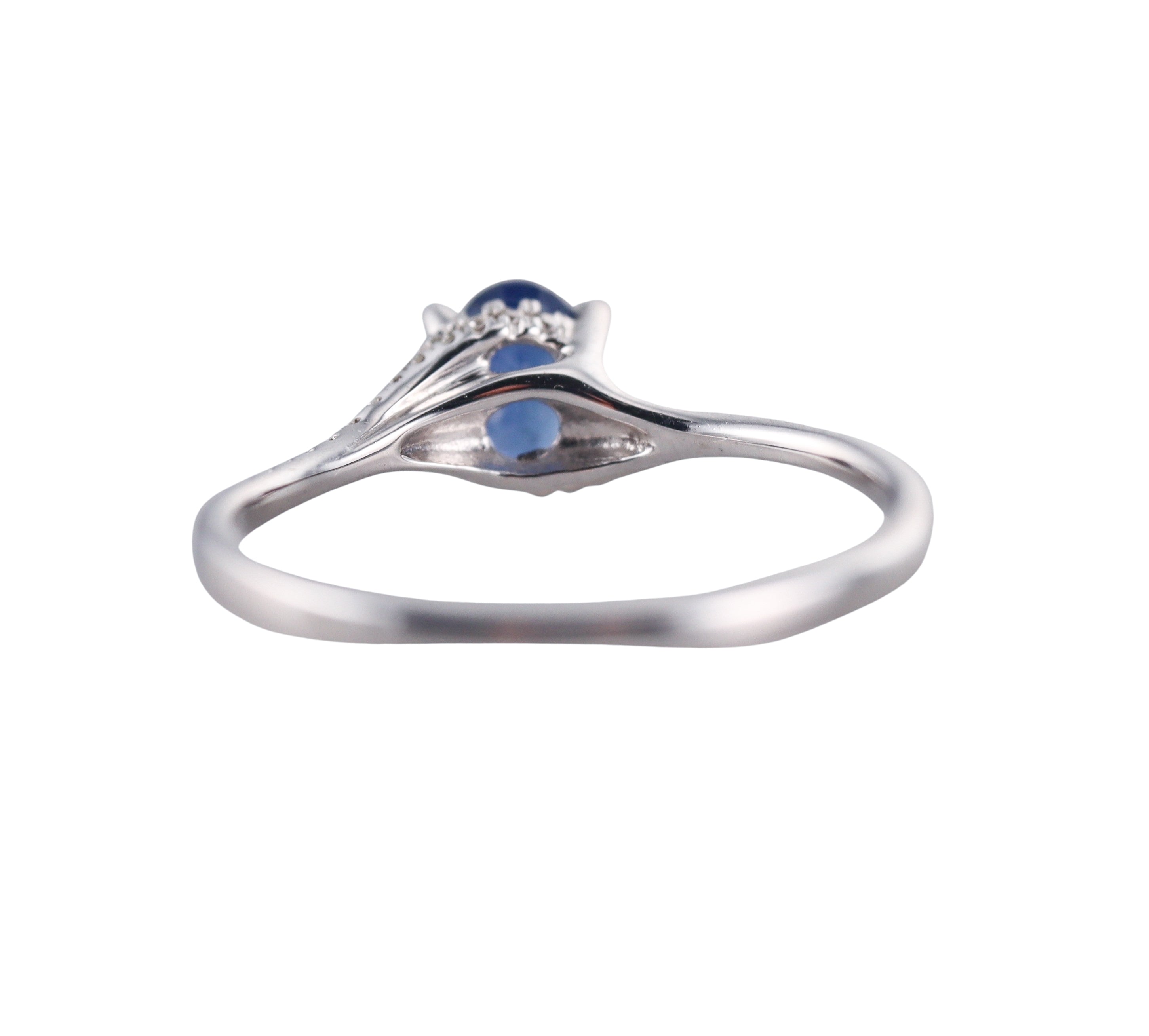 Kallati White Gold Blue Sapphire Diamond Ring