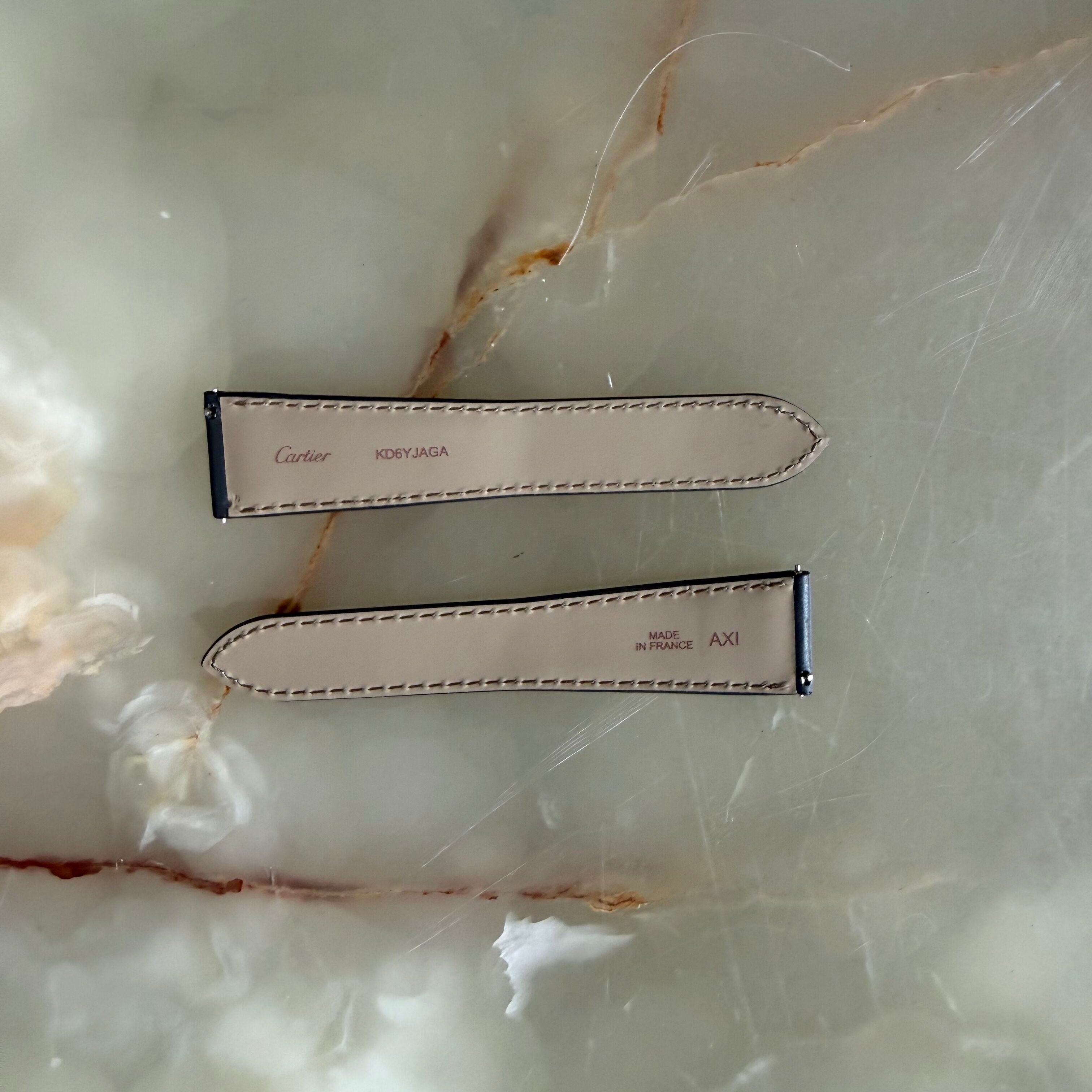 Authentic Cartier Gray Leather Watch Strap Band 23mm KD6YJAGA