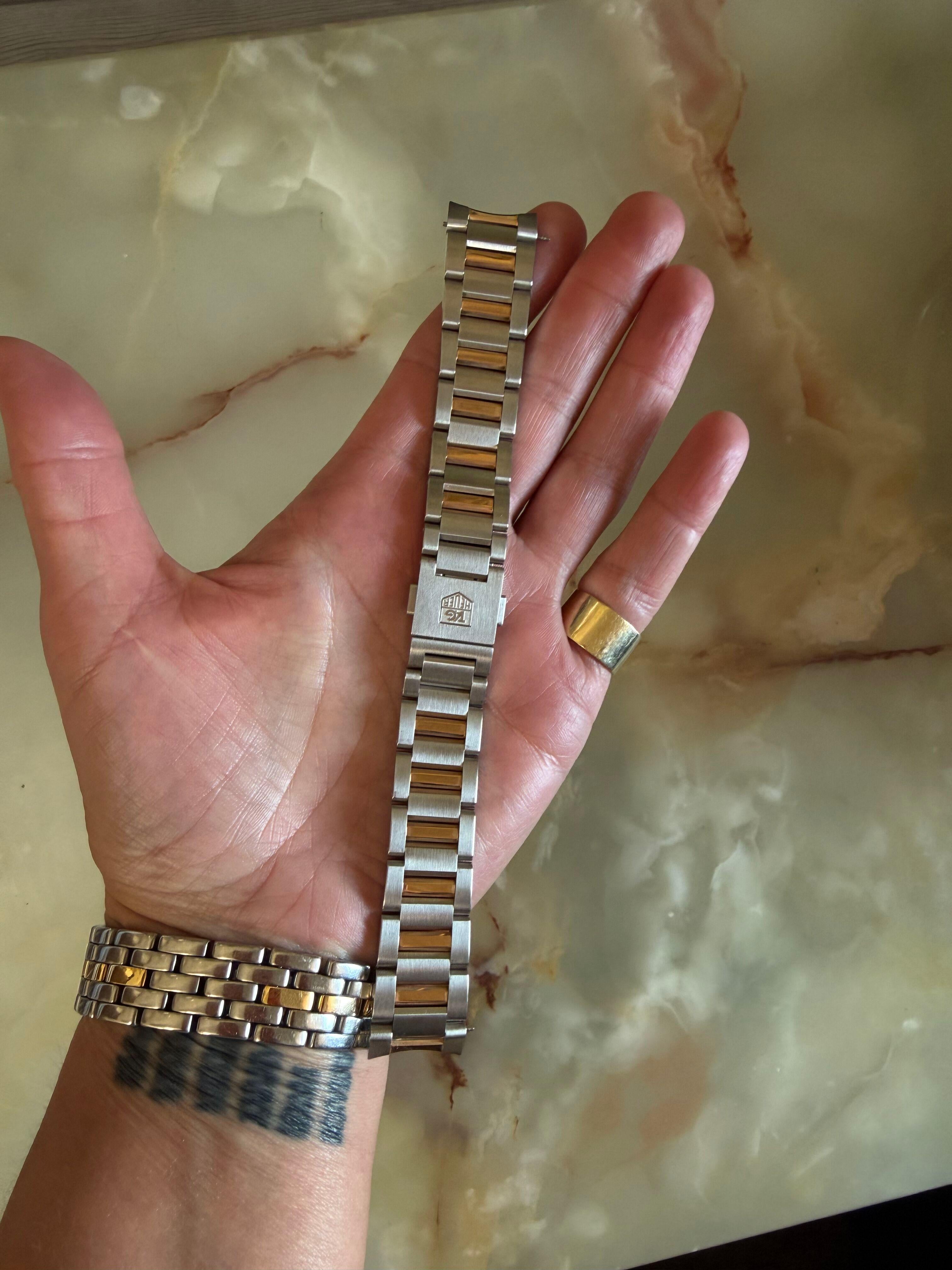 Authentic TAG Heuer Carrera Calibre 5 Steel Gold Watch Bracelet 19mm BD0784