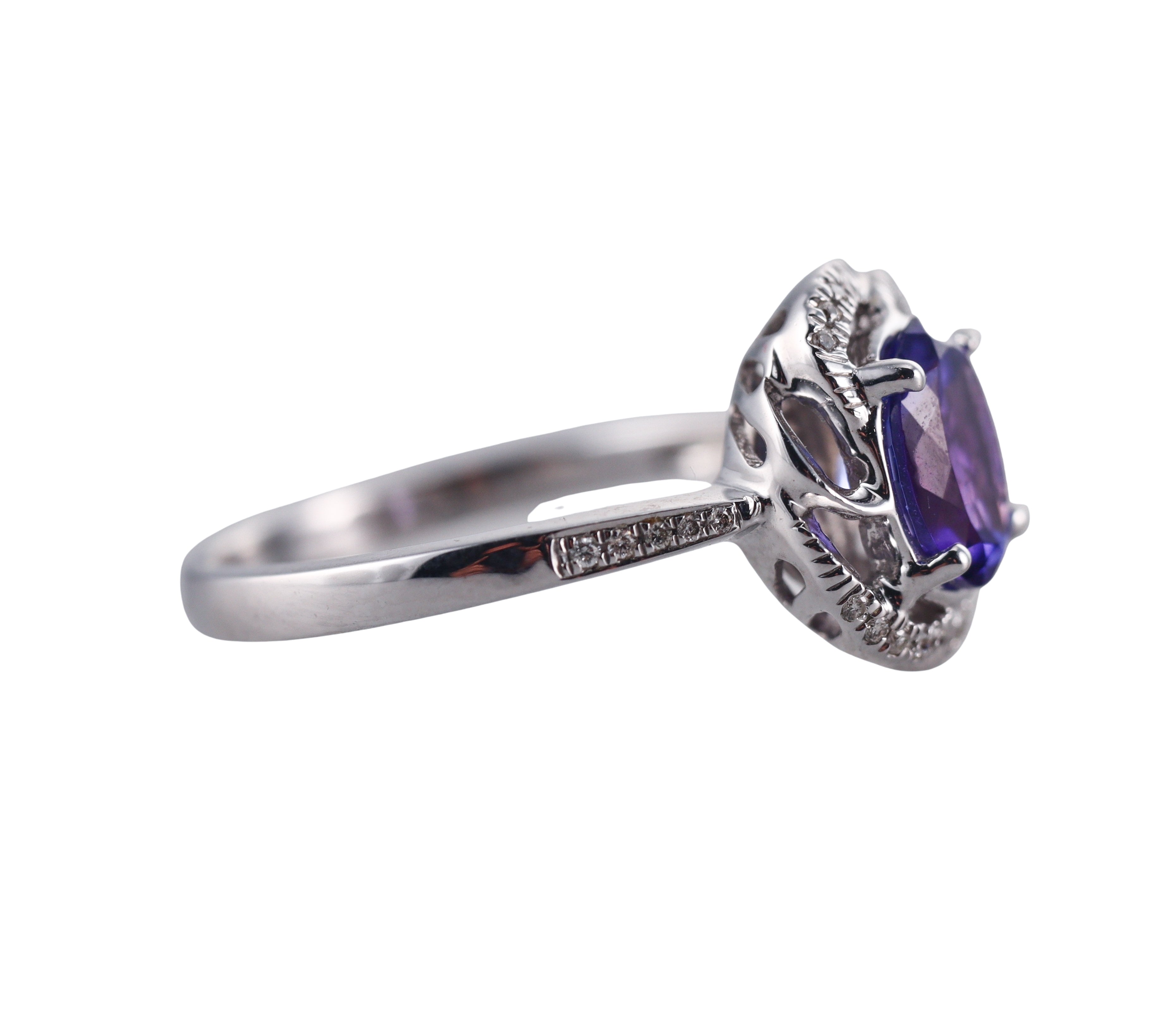 Kallati White Gold Diamond Tanzanite Ring
