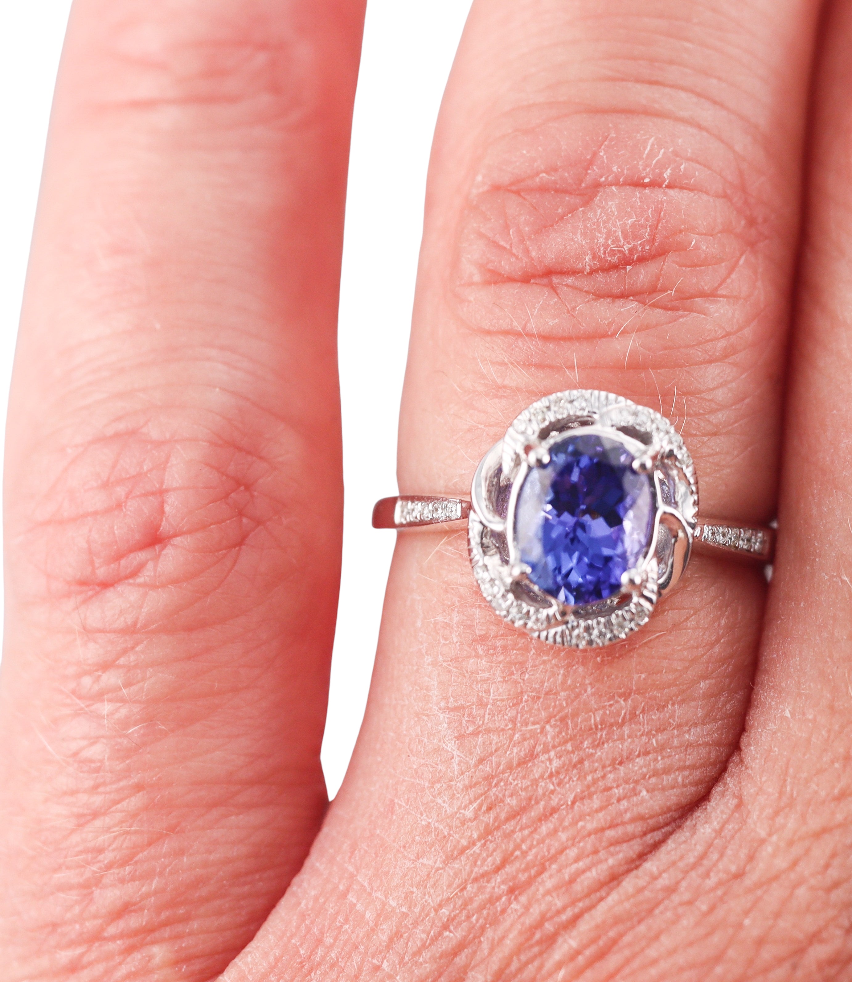 Kallati White Gold Diamond Tanzanite Ring