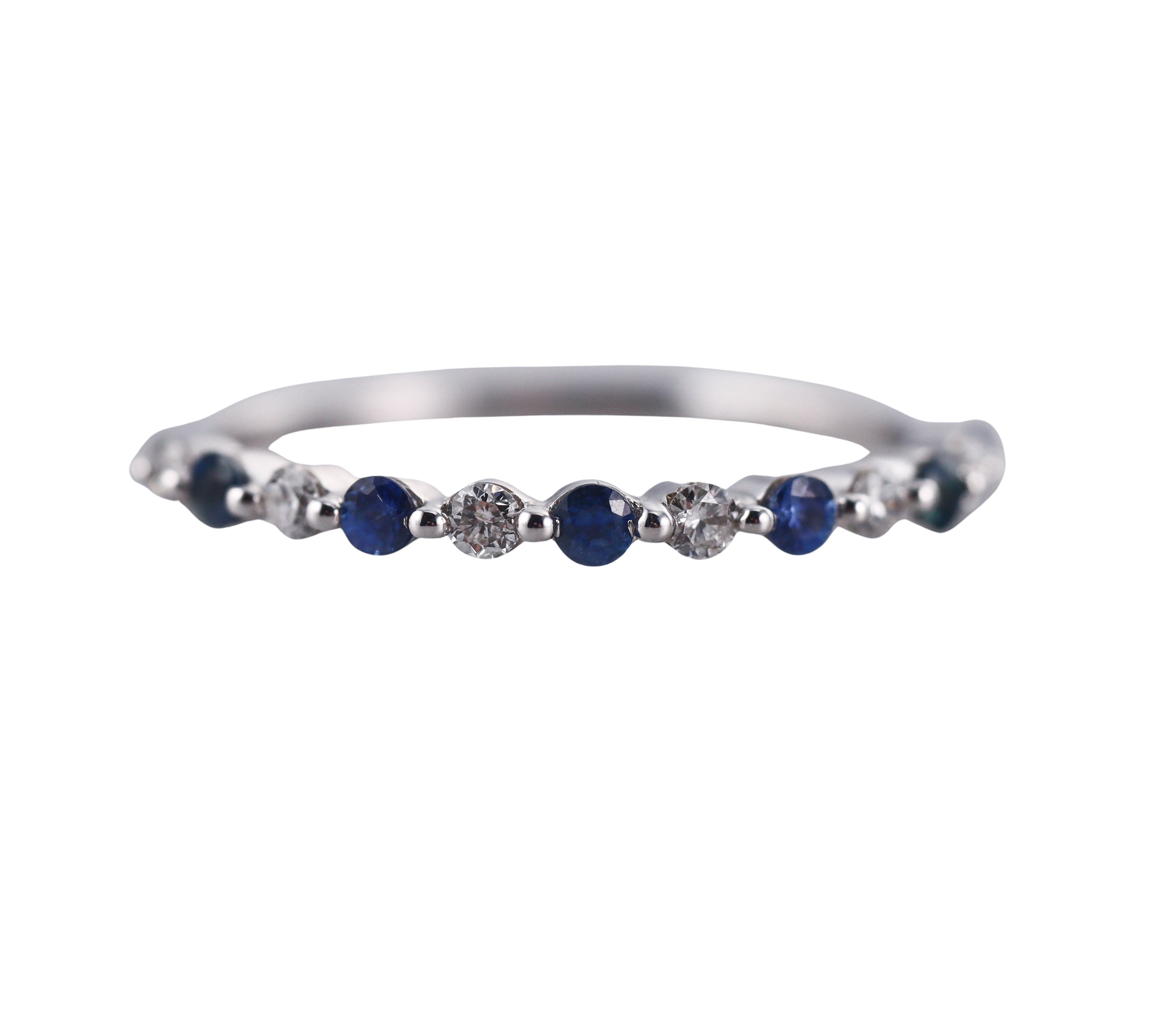 Kallati White Gold Diamond Sapphire Band Ring
