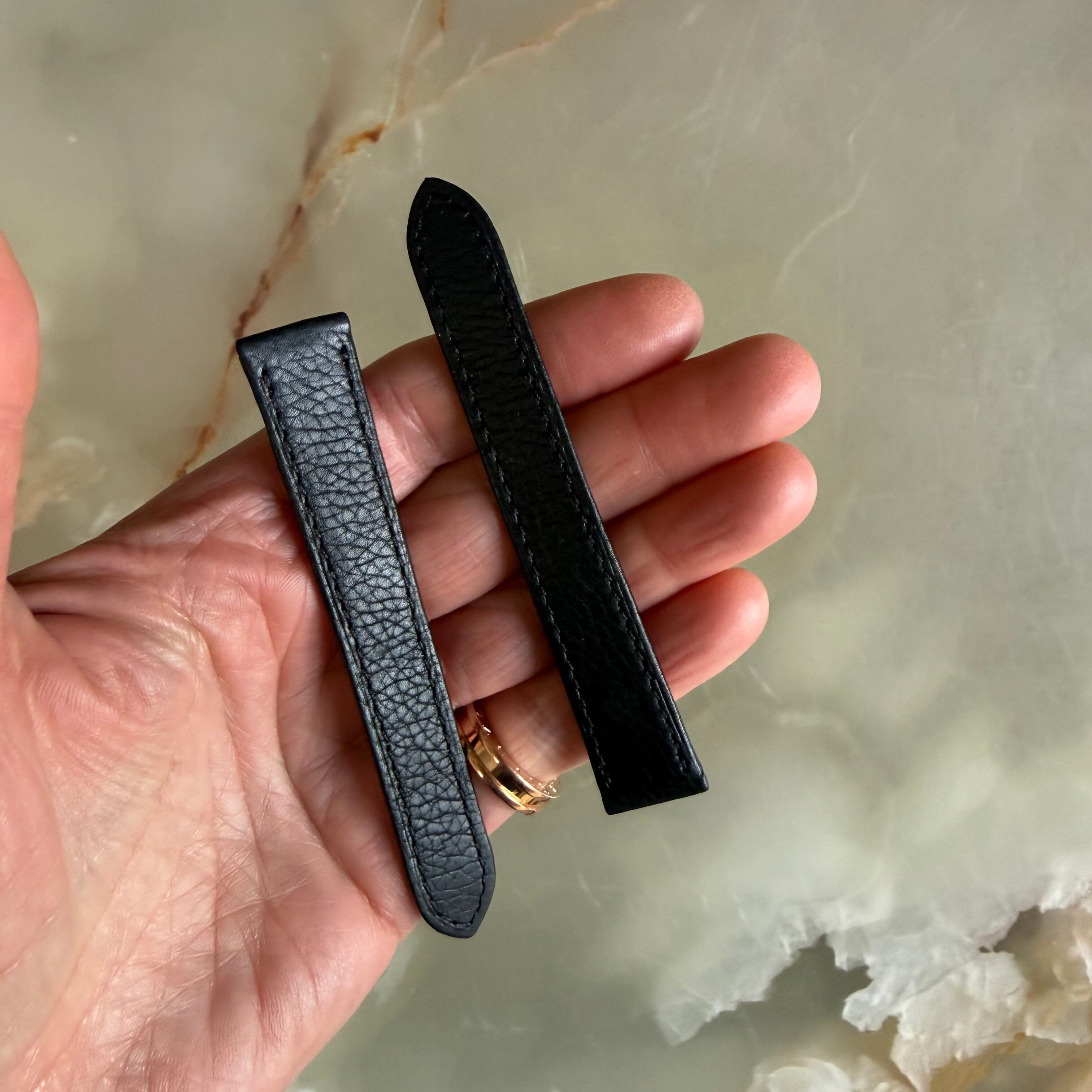 Authentic Cartier Black Calfskin Watch Strap Band 16mm KD02X382-S18