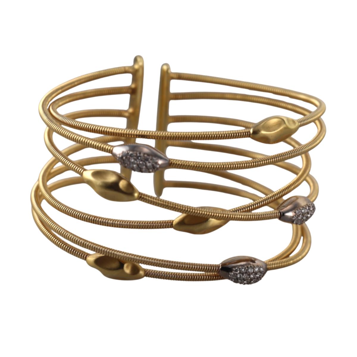 18k Yellow Gold Diamond Cuff Bracelet