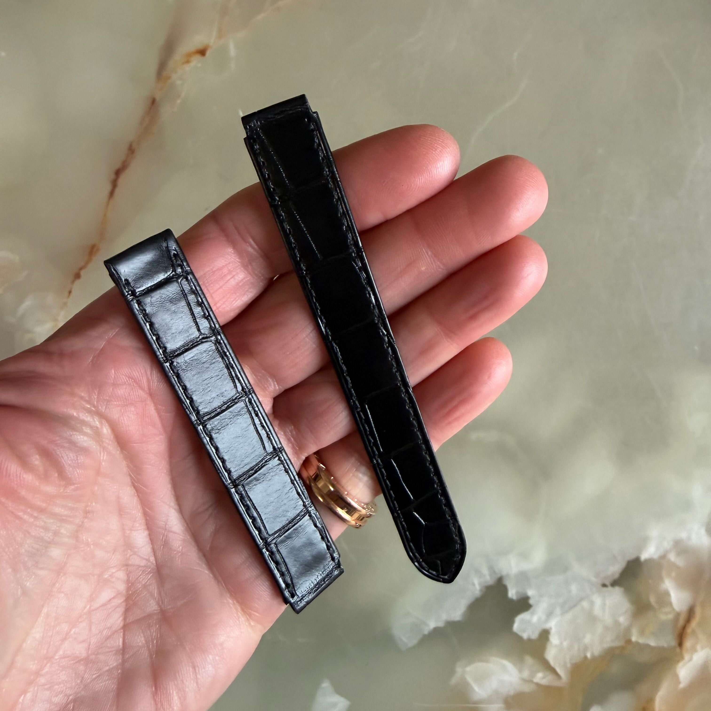 Authentic Cartier Black Alligator Watch Strap Band 12.75mm KD1GIL07-S06