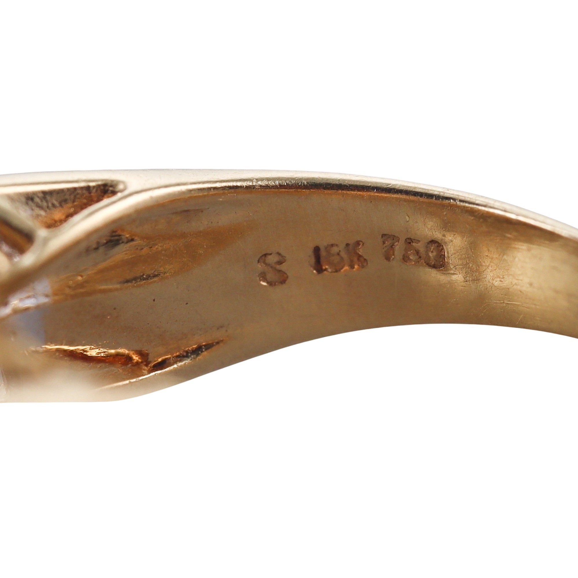 18k Yellow Gold Pearl Diamond Ring