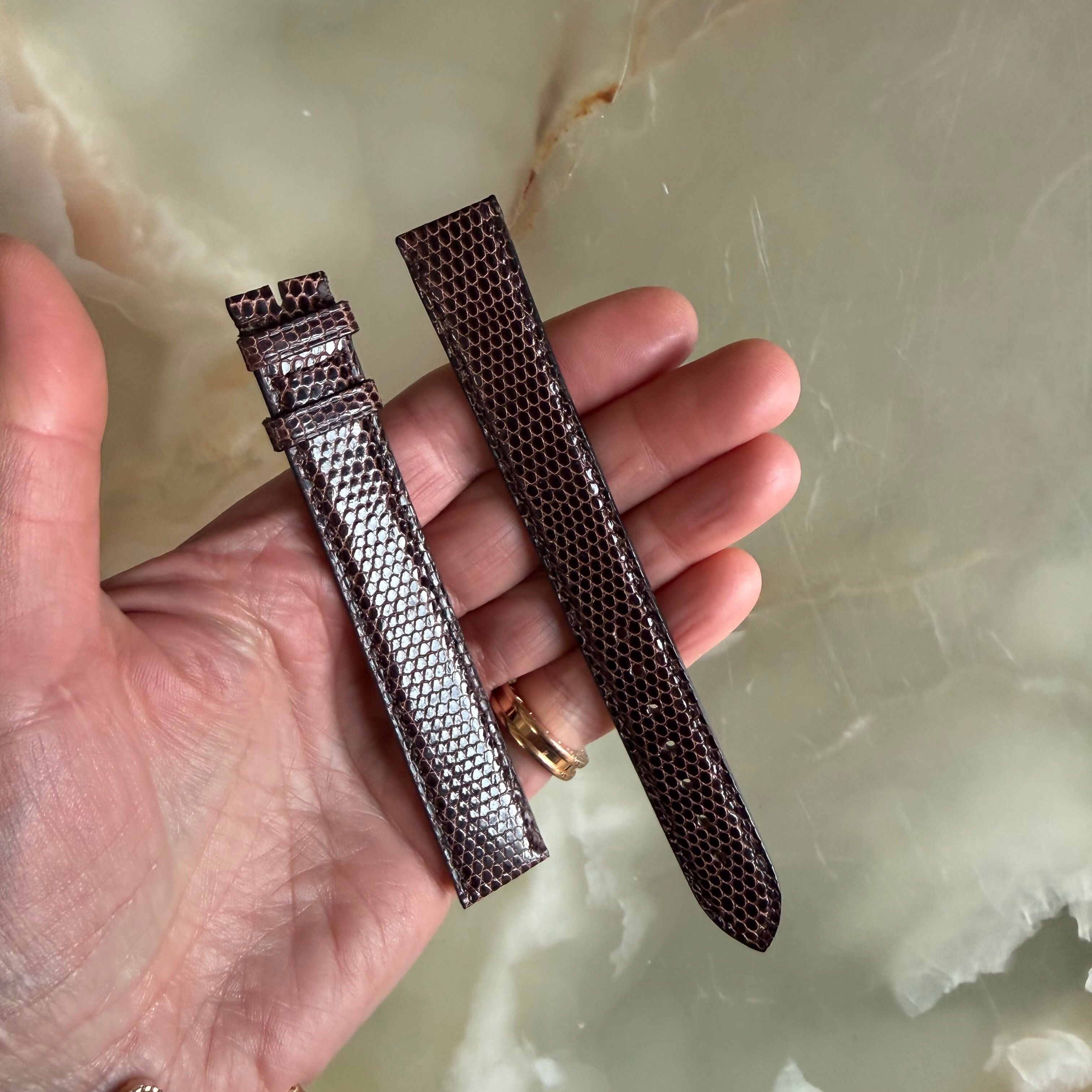 Authentic Cartier Brown Lizard Watch Strap Band 17.25mm KD252297