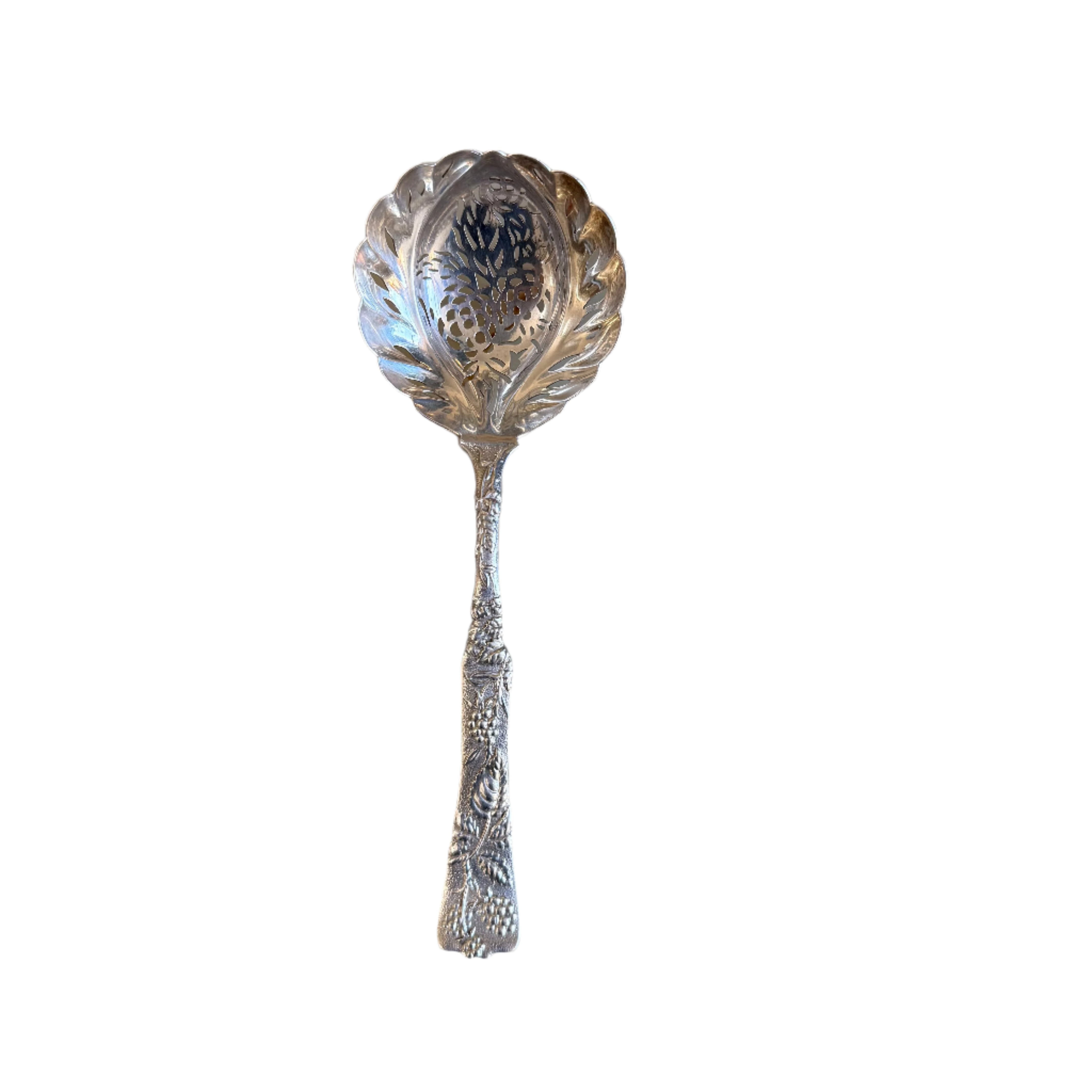 Tiffany & Co Raspberry Vine Sterling Silver Sugar Sifter Spoon
