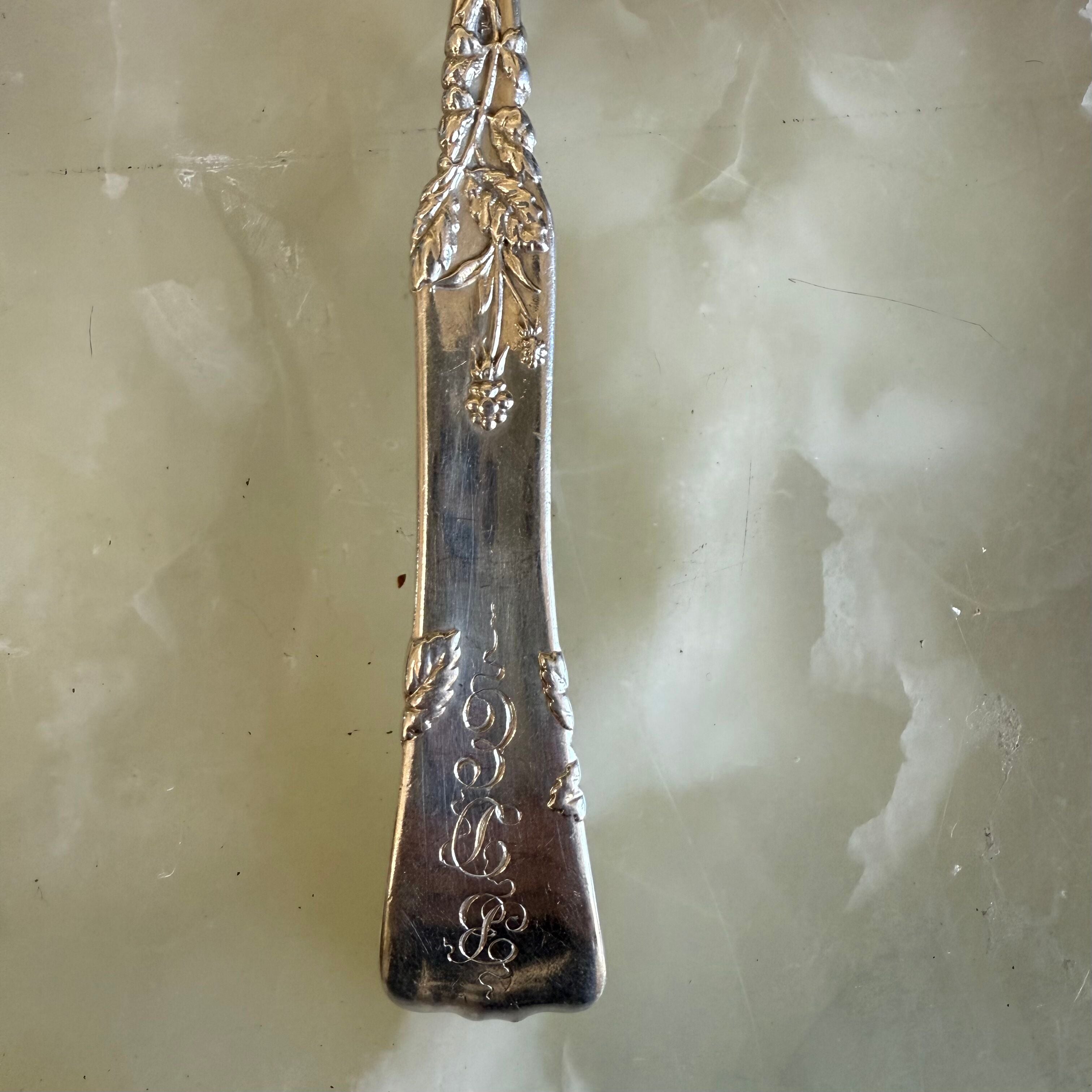 Tiffany & Co Raspberry Vine Sterling Silver Sugar Sifter Spoon