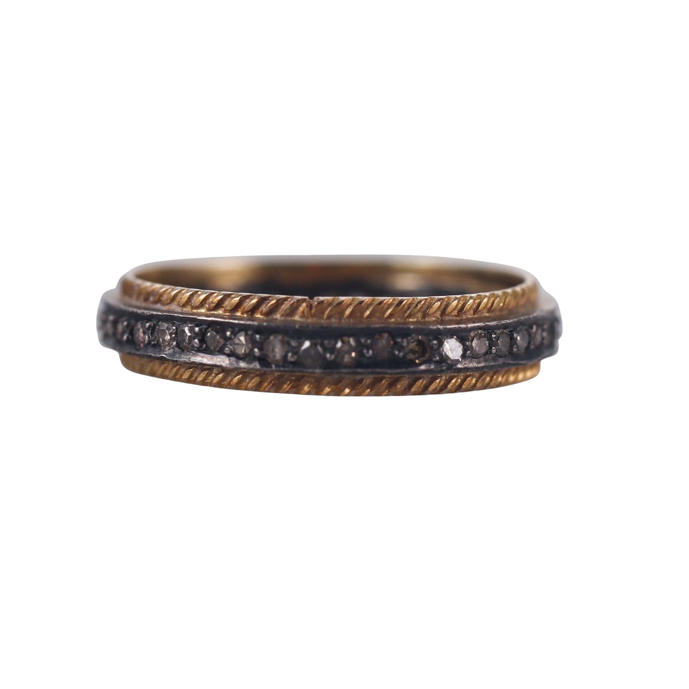 14k Gold Silver Diamond Eternity Wedding Band Ring