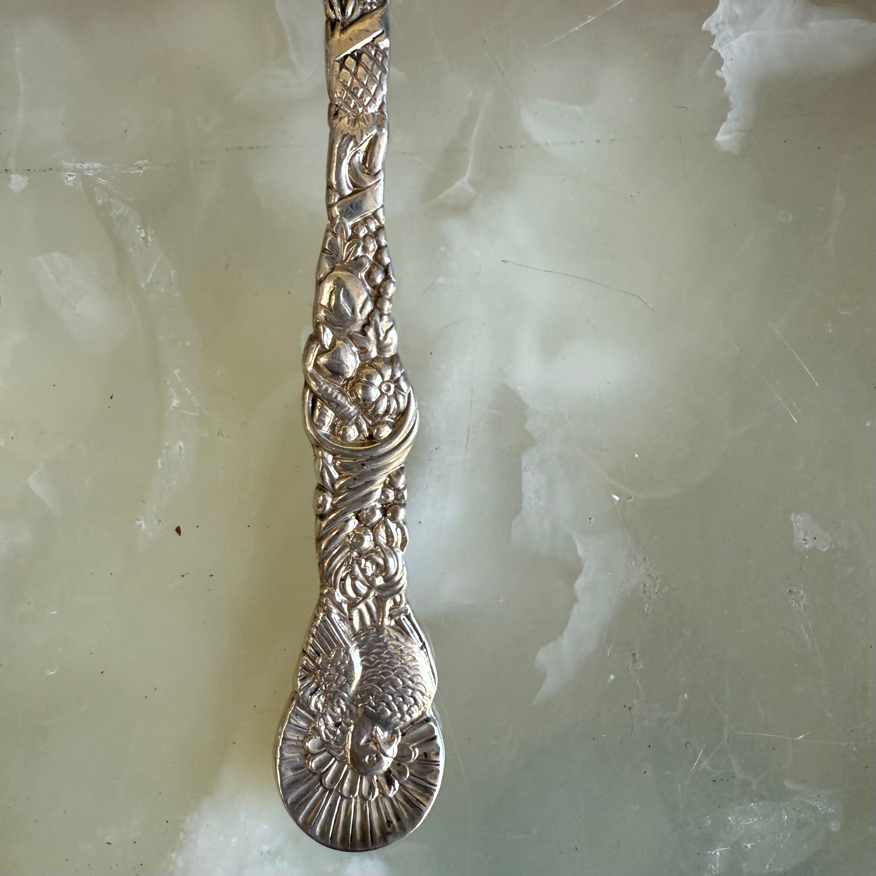 Tiffany & Co Turkey Motif Sterling Silver Cranberry Serving Spoon