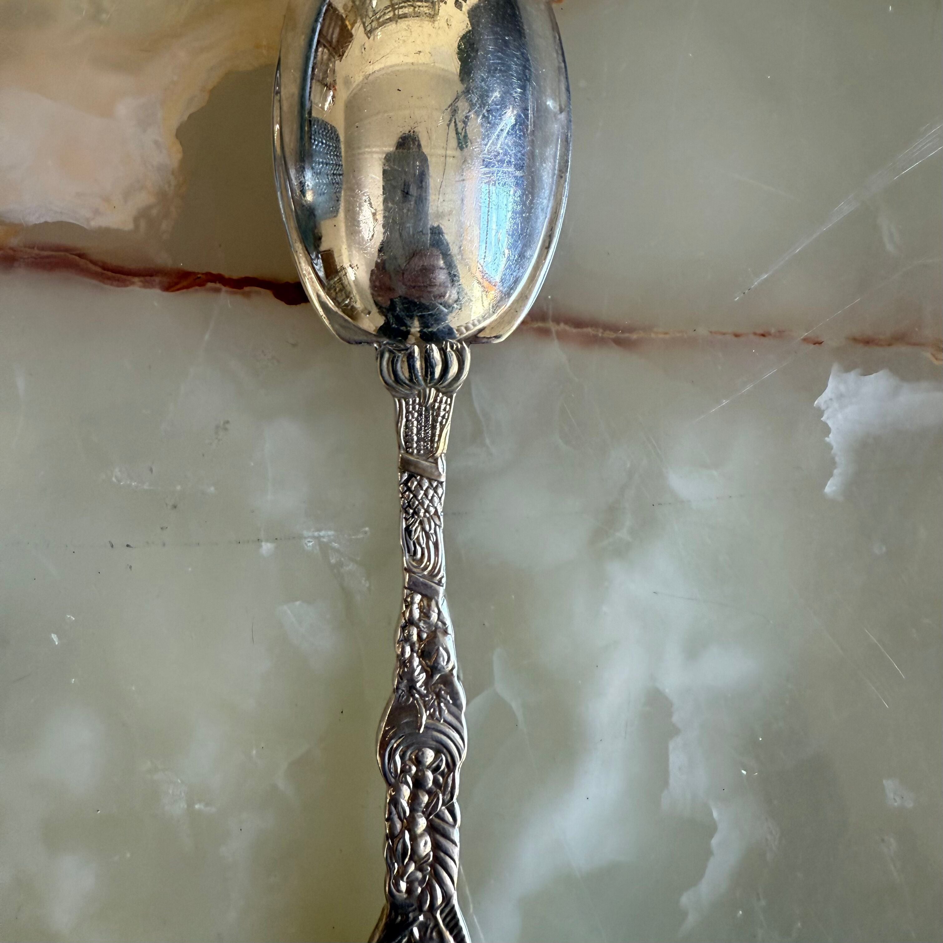 Tiffany & Co Turkey Motif Sterling Silver Cranberry Serving Spoon