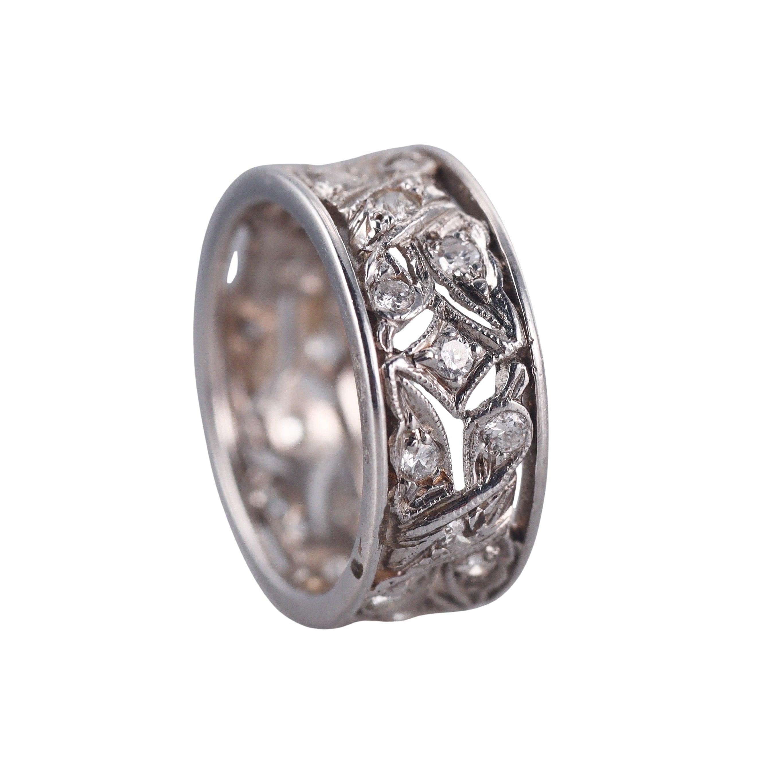 Mid Century Platinum Diamond Eternity Band Ring