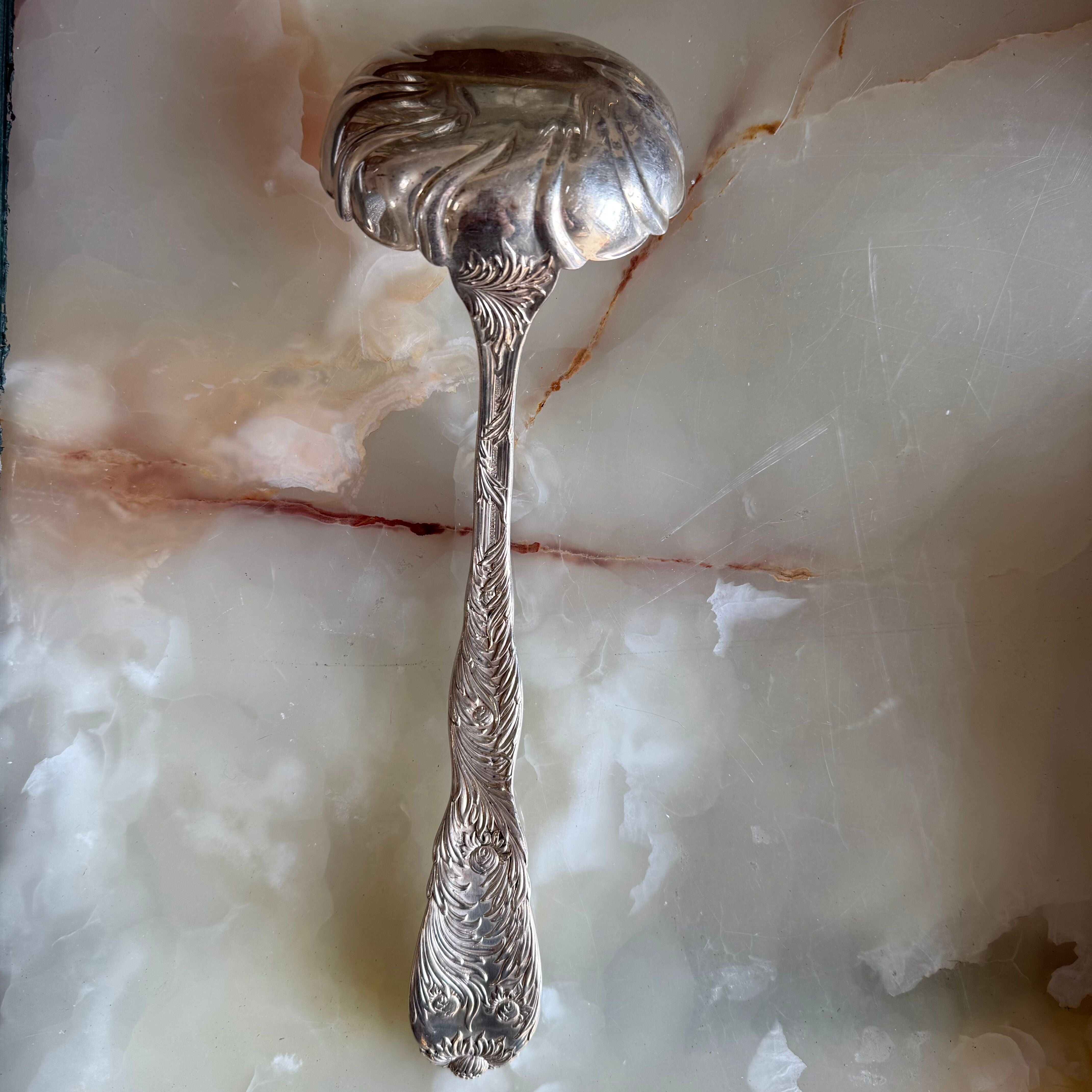 Tiffany & Co Chrysanthemum Sterling Silver Oyster Ladle 11"